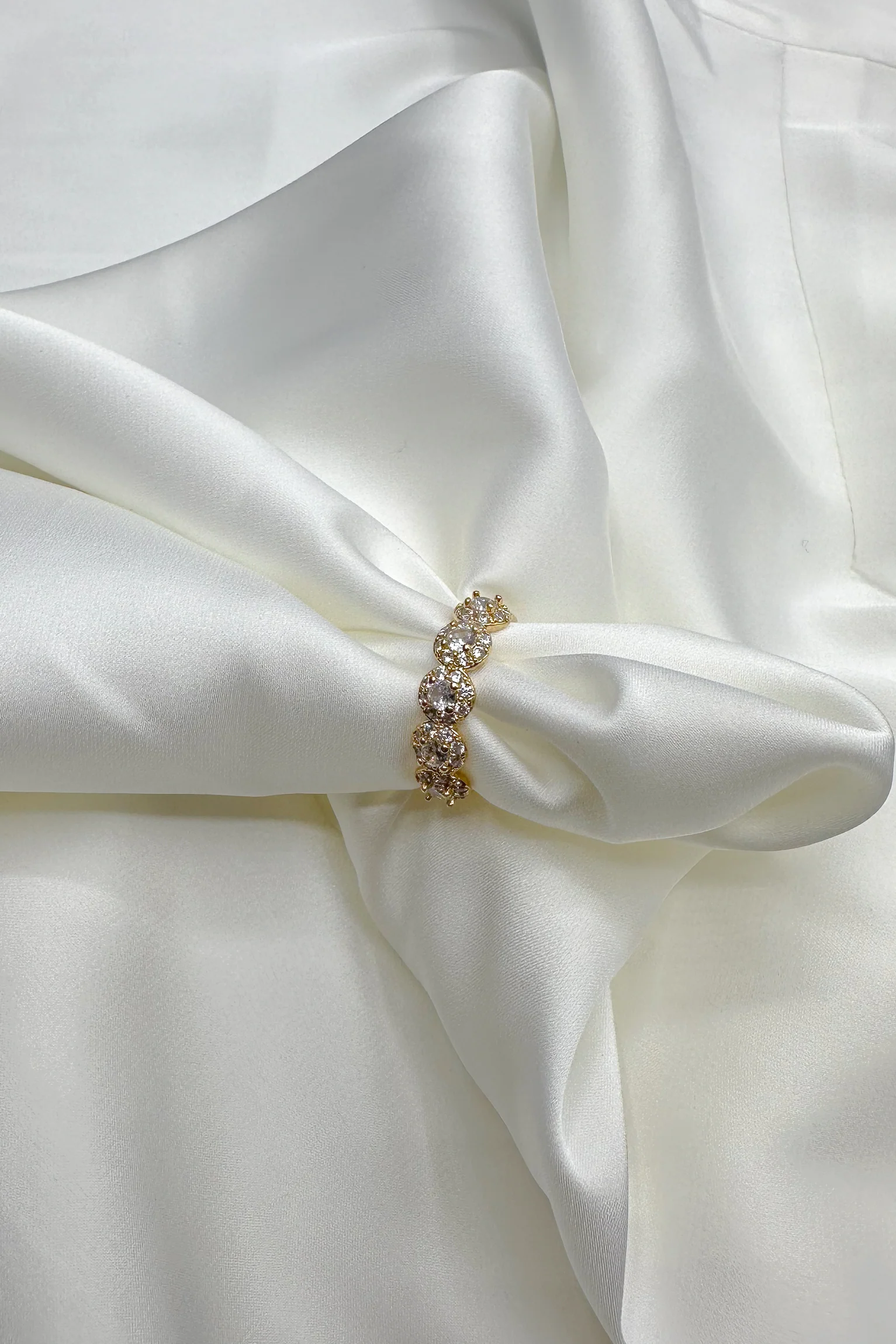 Arya Gold Rhinestone Medallions Ring