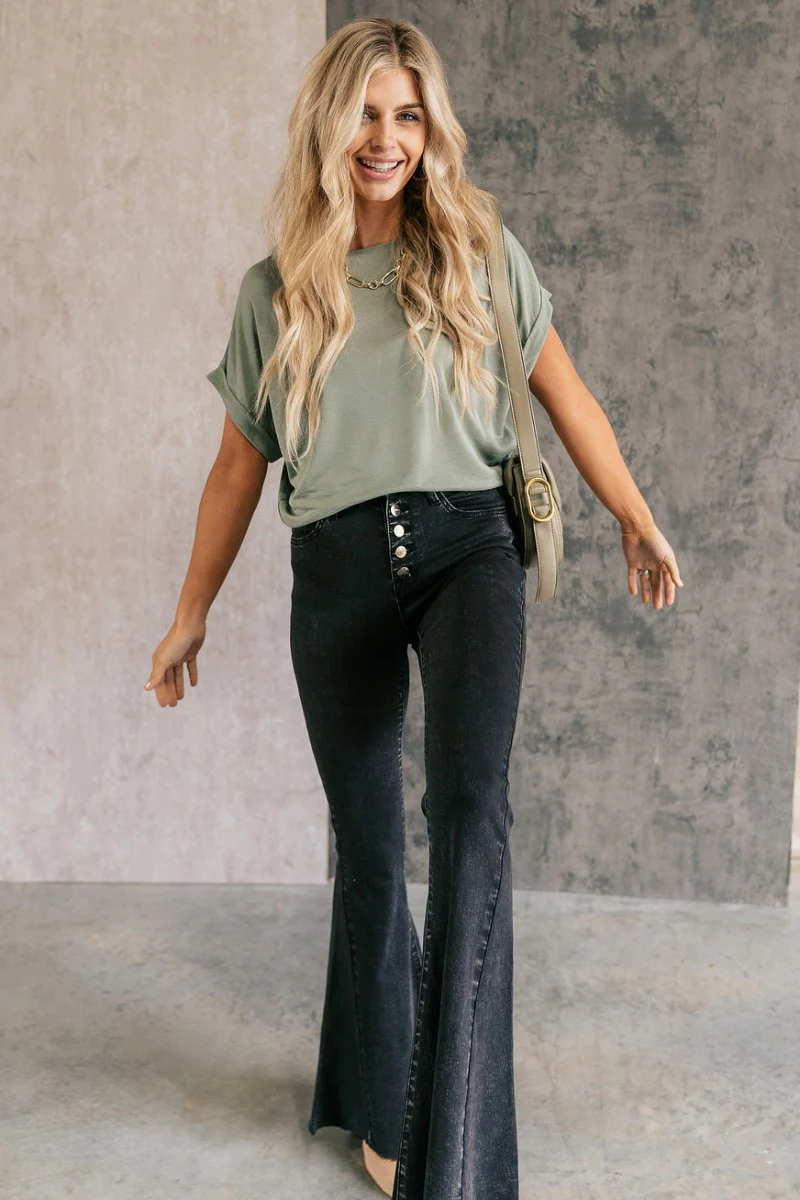 Arya Sage Short Sleeve Top