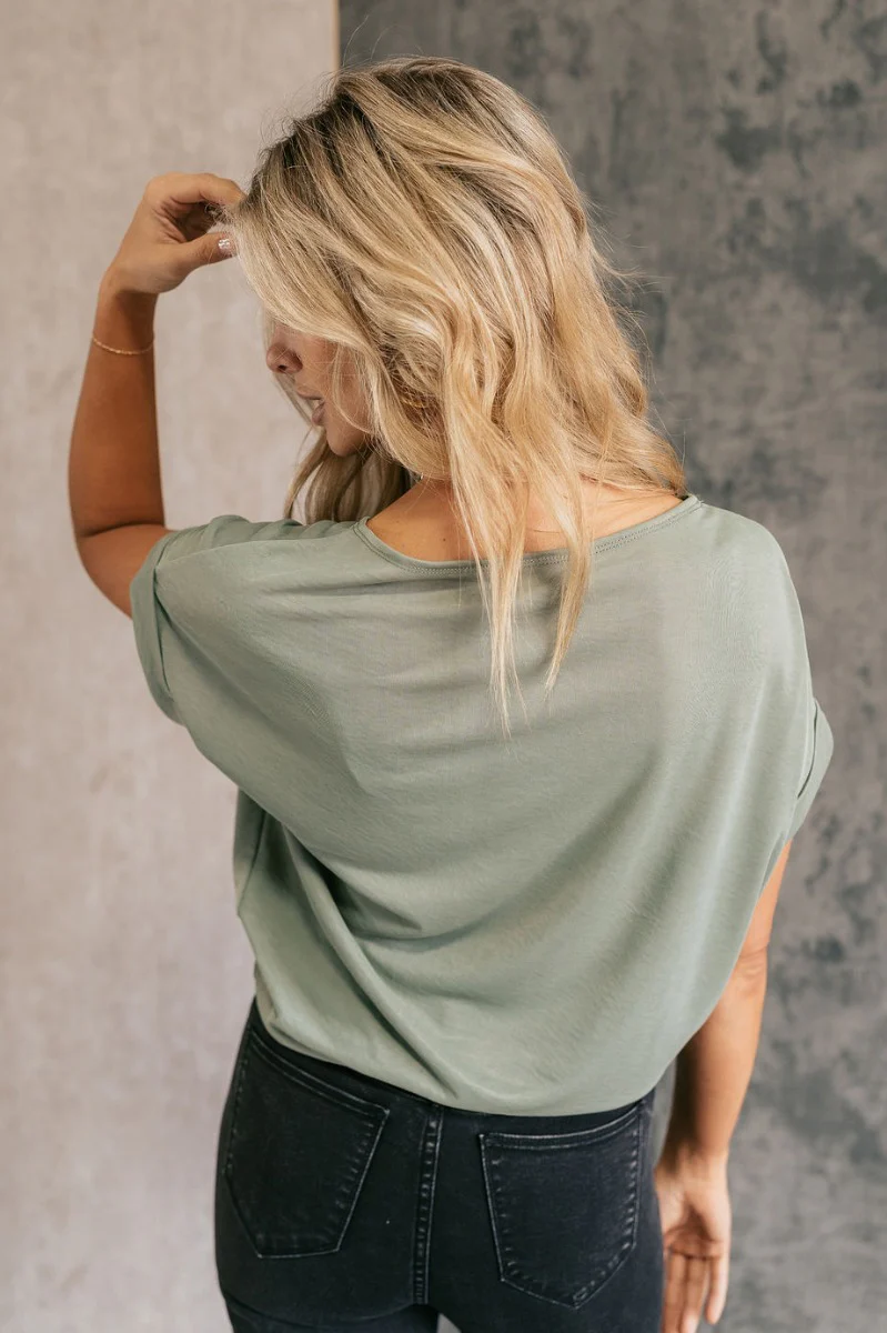 Arya Sage Short Sleeve Top - Image 8