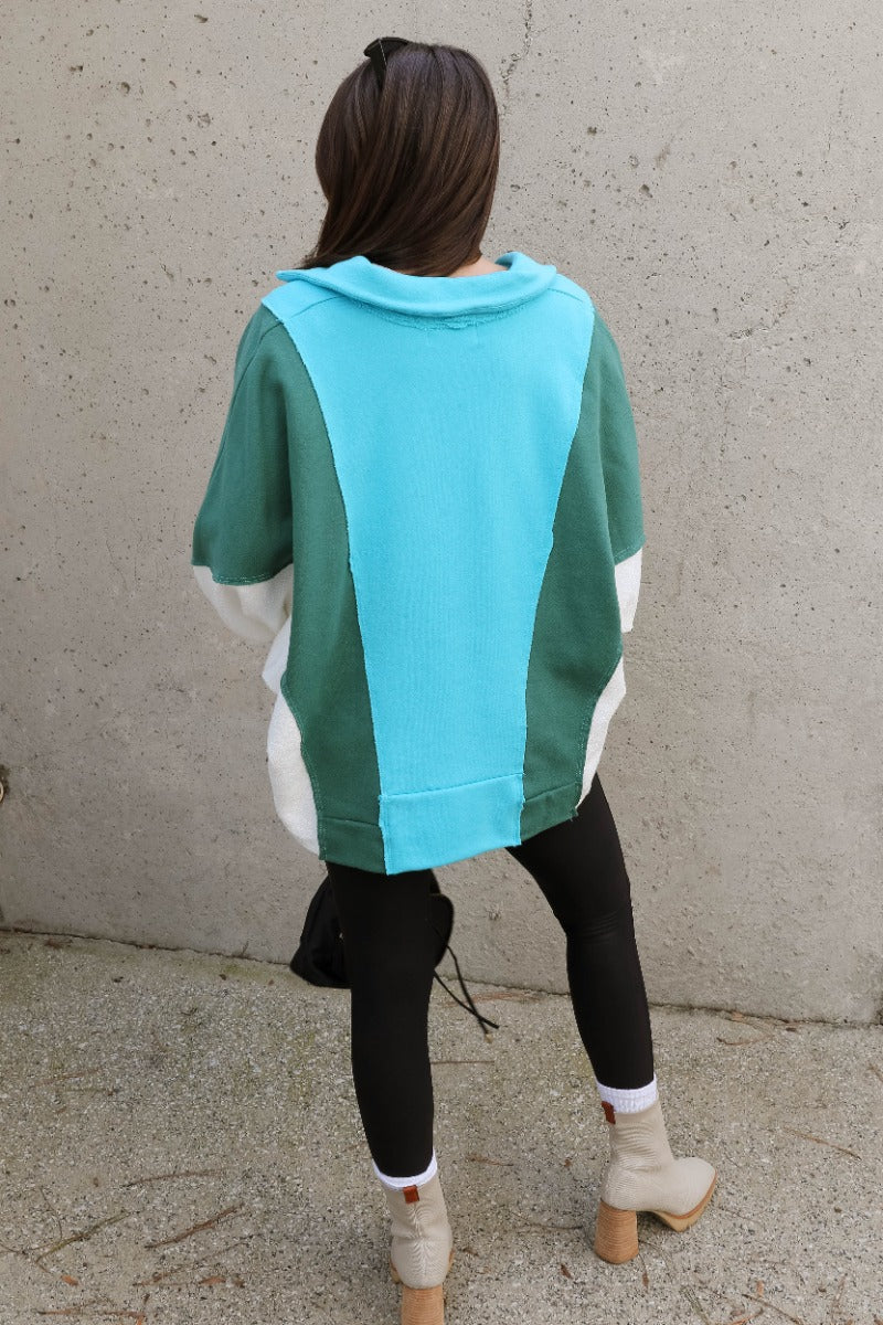 Ashley Blue Multi Color Block Sweatshirt - Image 8