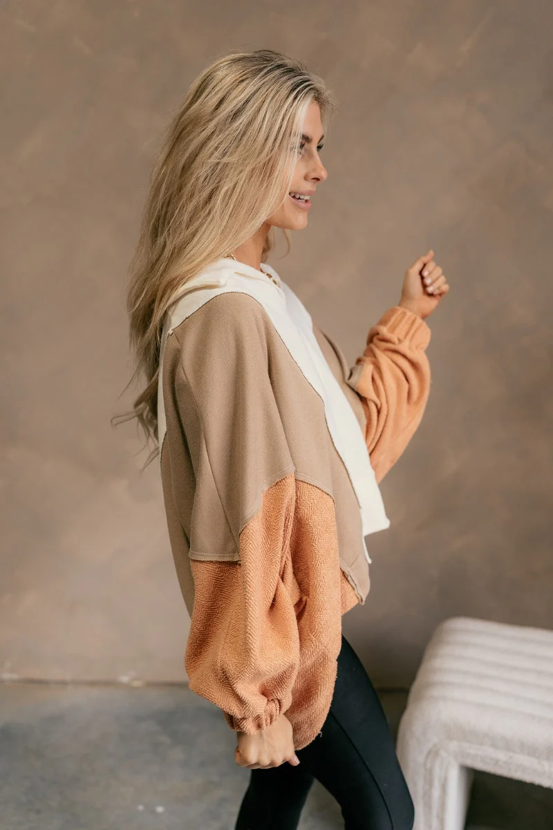 Ashley Neutral Color Block Sweatshirt - Image 3