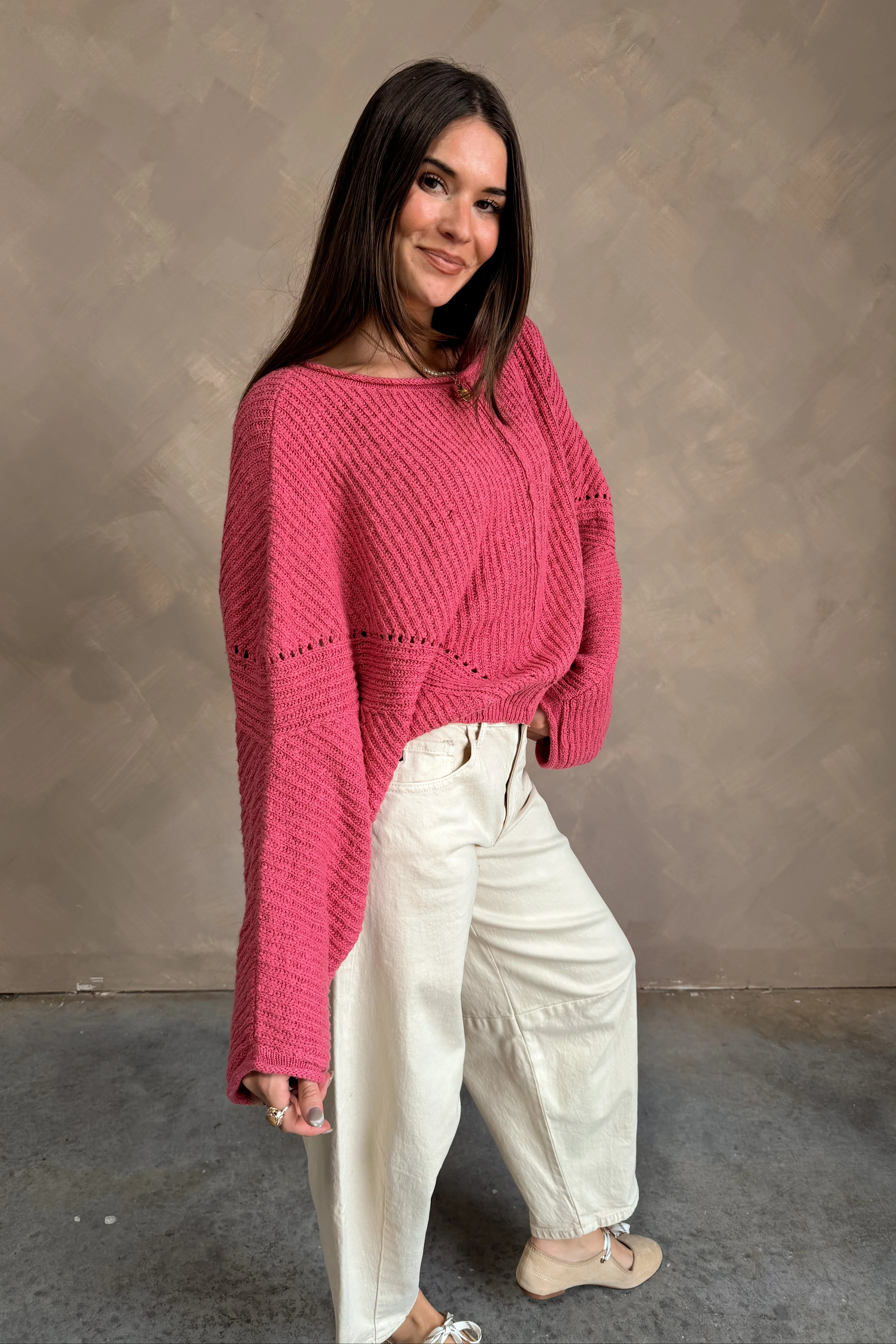 Ashley Rose Pink Knit Sweater - Image 4