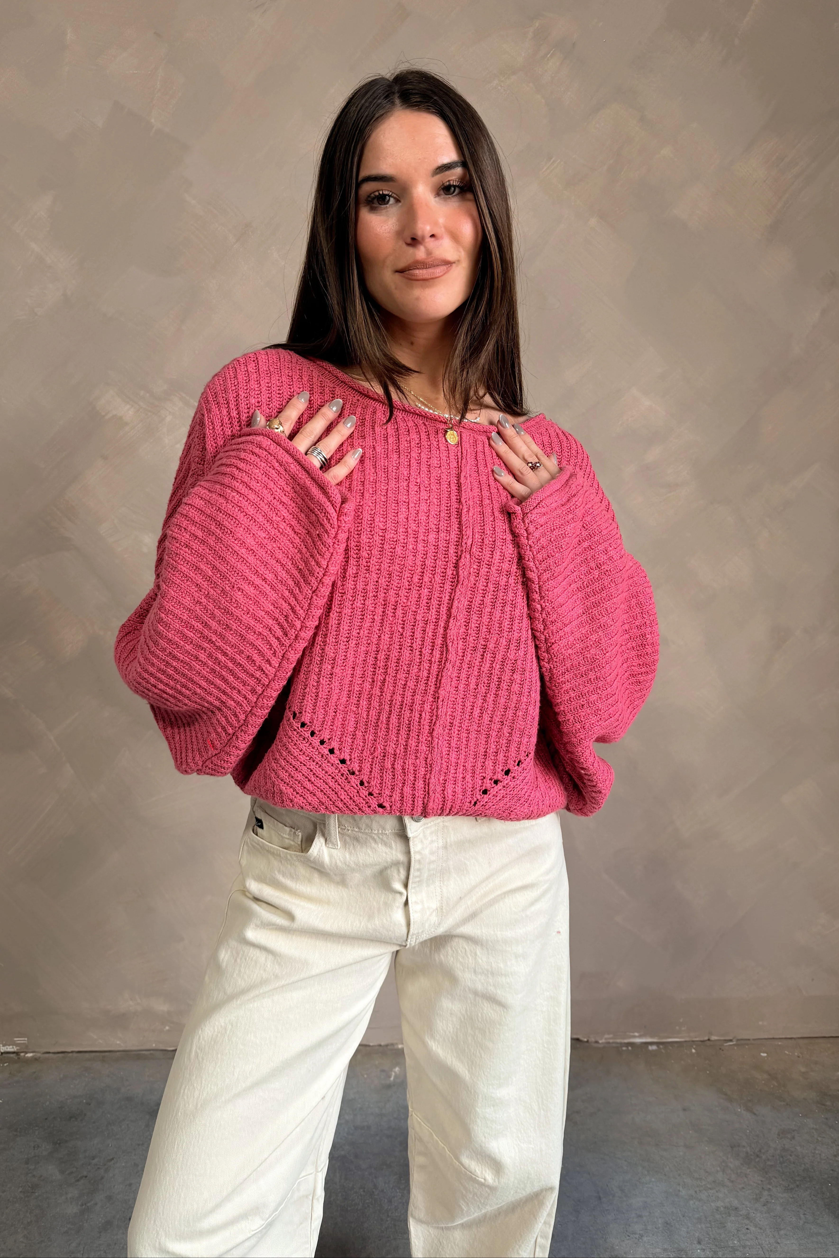 Ashley Rose Pink Knit Sweater - Image 5