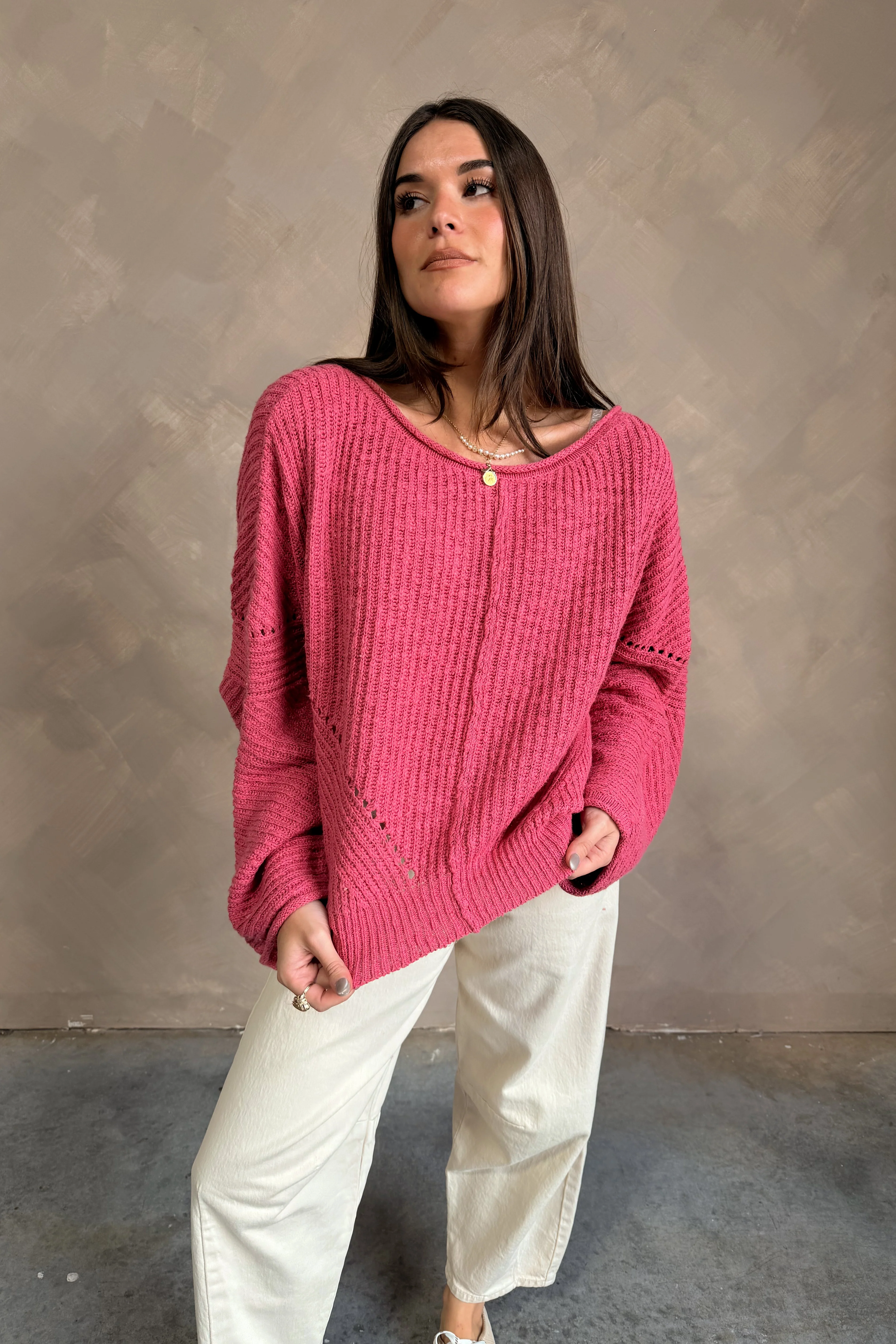 Ashley Rose Pink Knit Sweater - Image 6