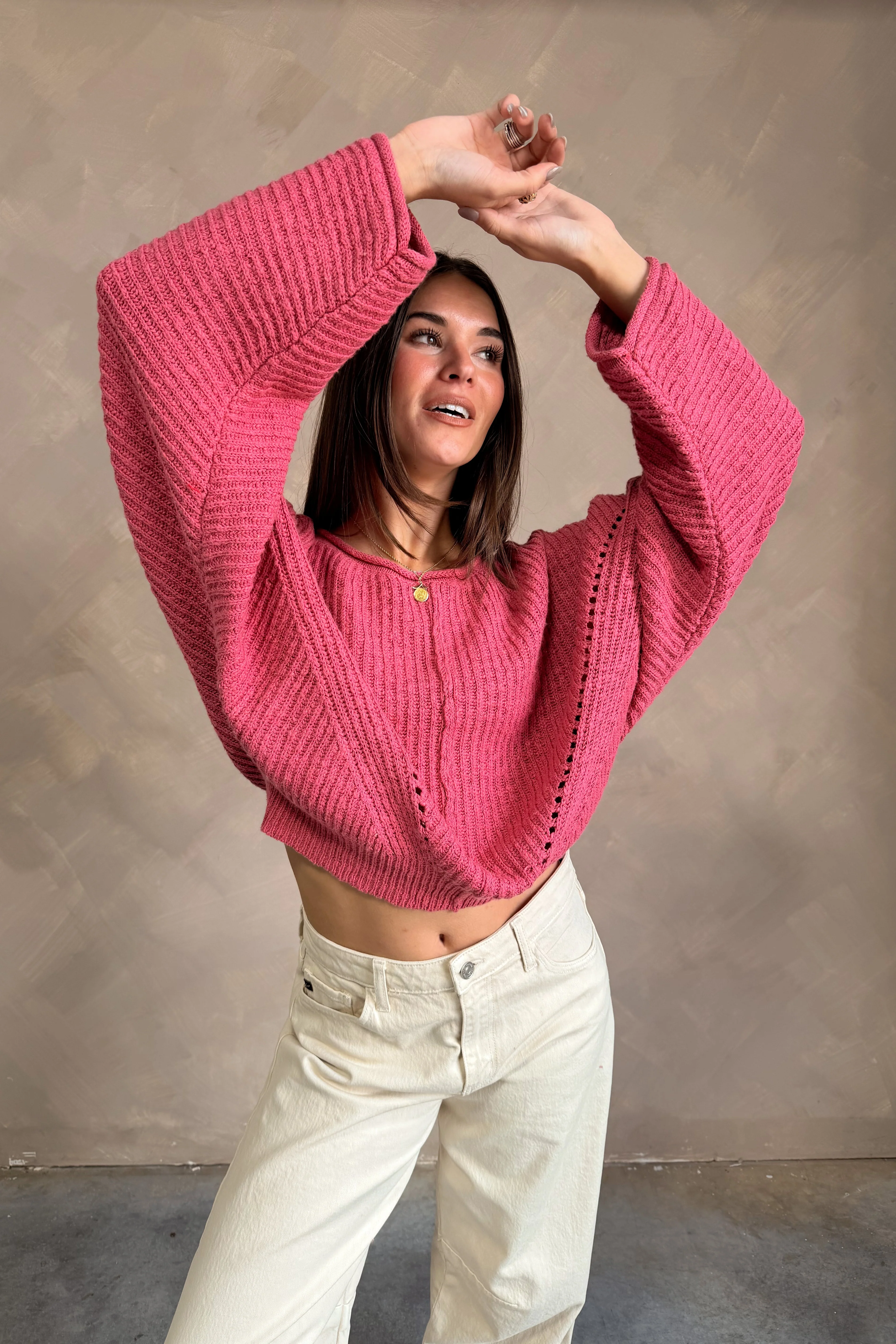 Ashley Rose Pink Knit Sweater - Image 7