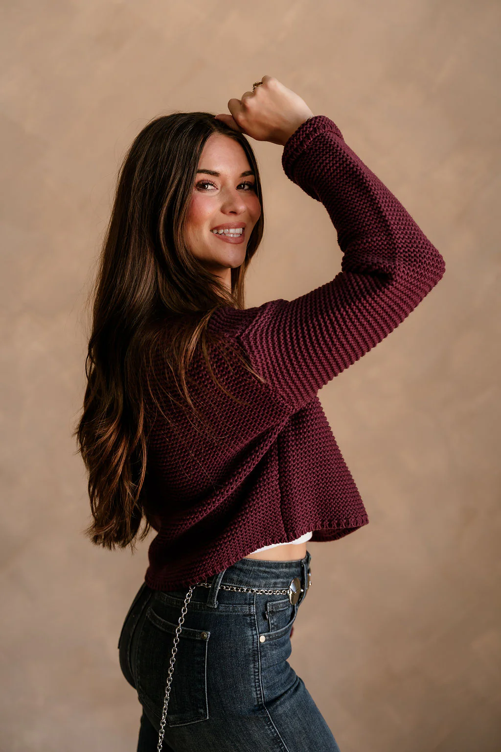 Ashton Purple Knit Cropped Sweater - Image 6