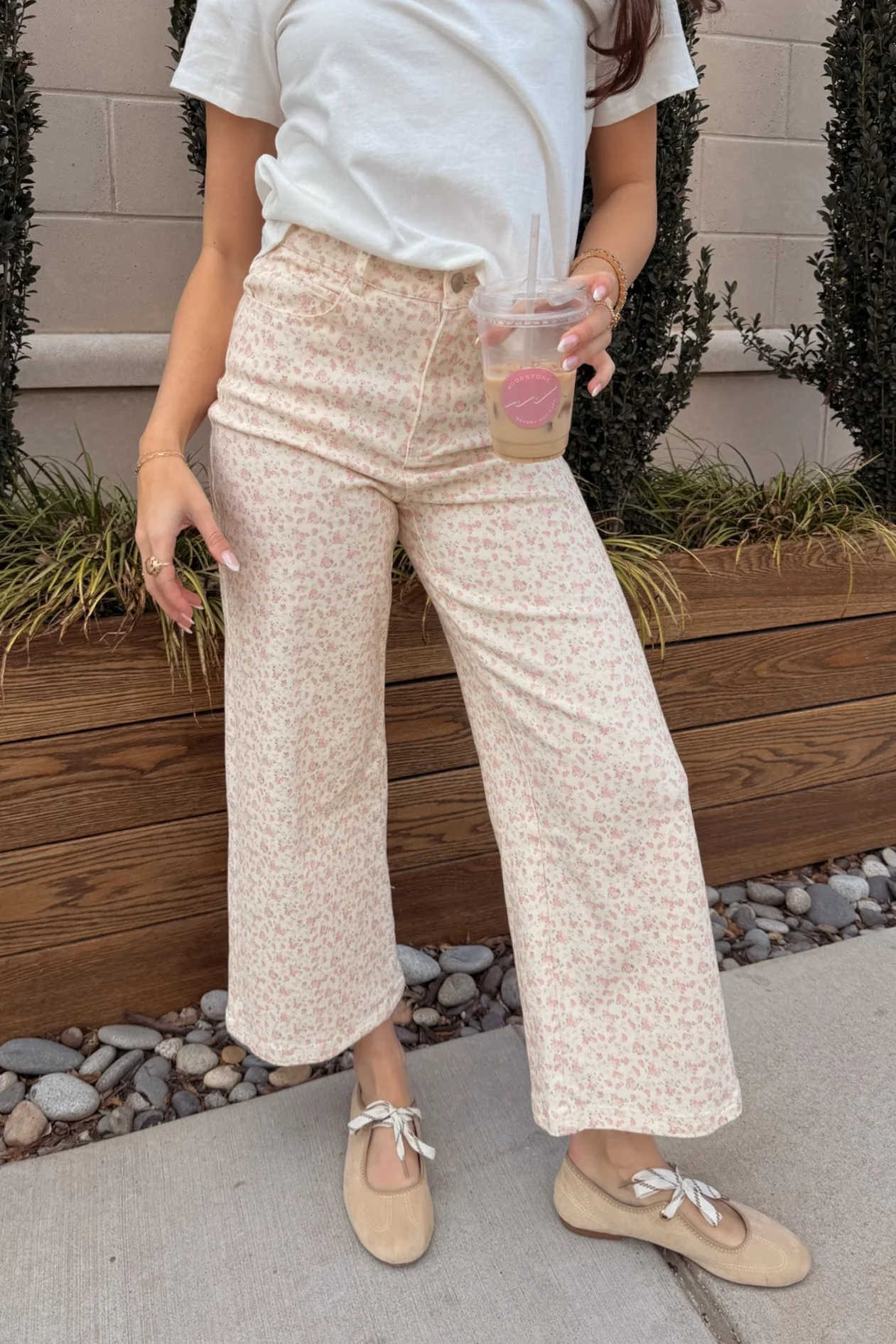 Ashtyn Cream & Pink Floral Pants - Image 3