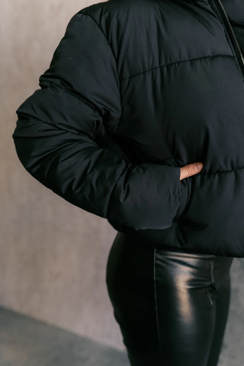 Aspen Black Puffer Long Sleeve Jacket - Image 7