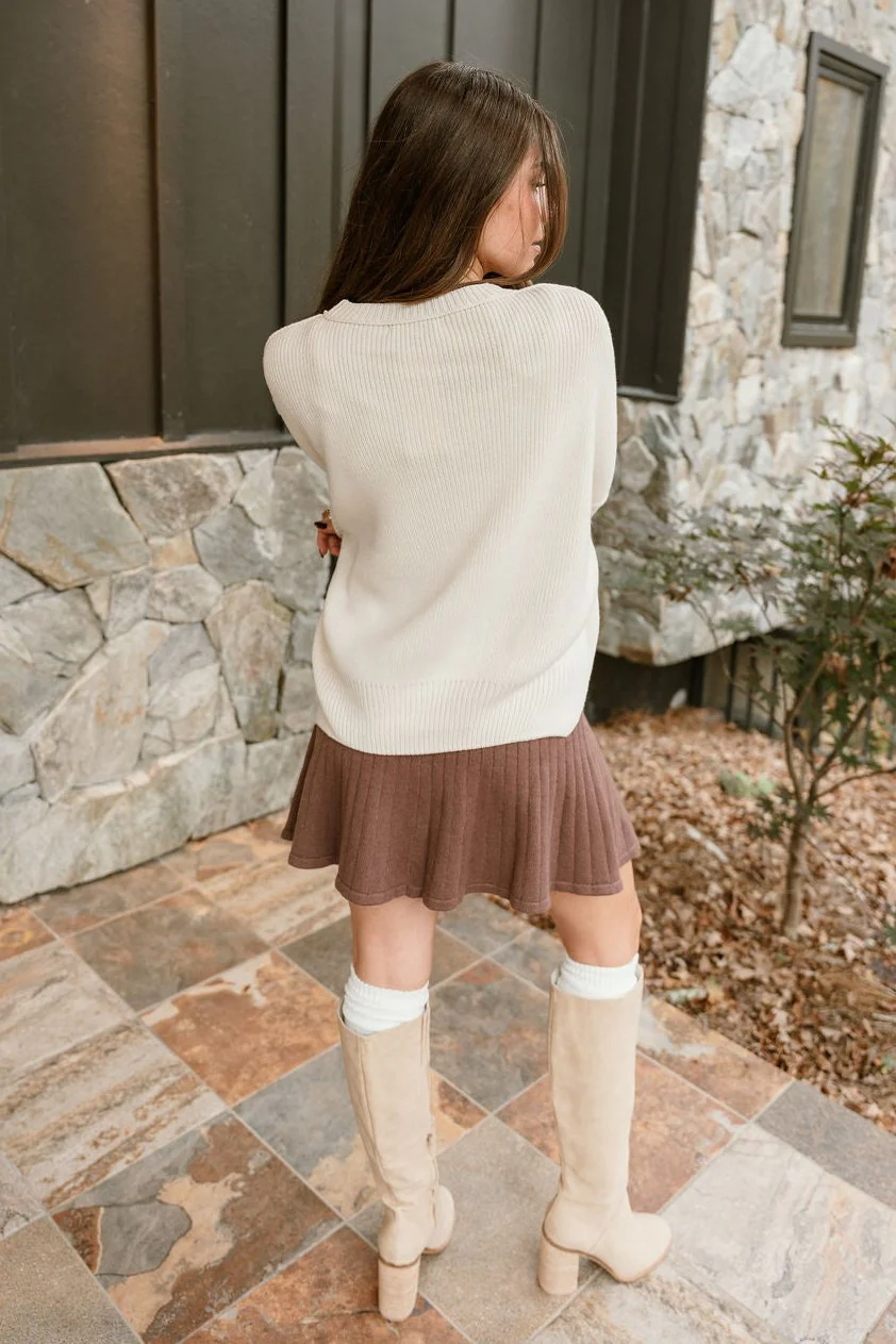 Aspen Cream Ribbed Knit Sweater - Image 10