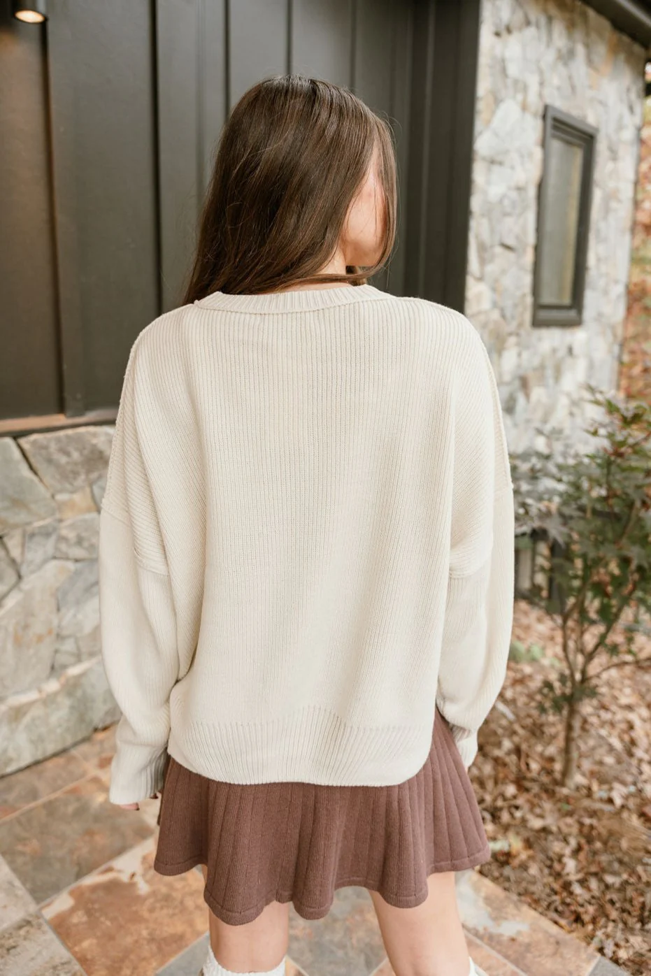 Aspen Cream Ribbed Knit Sweater - Image 9