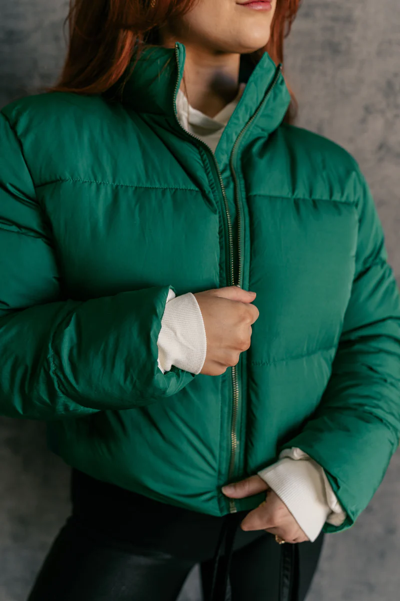 Aspen Pine Green Puffer Long Sleeve Jacket - Image 6