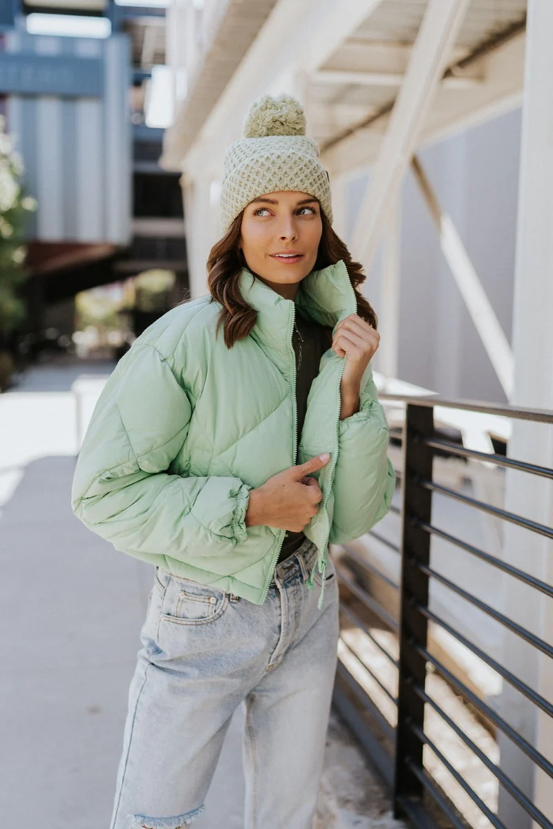 Aspen Puffer Jacket in Green - Image 3