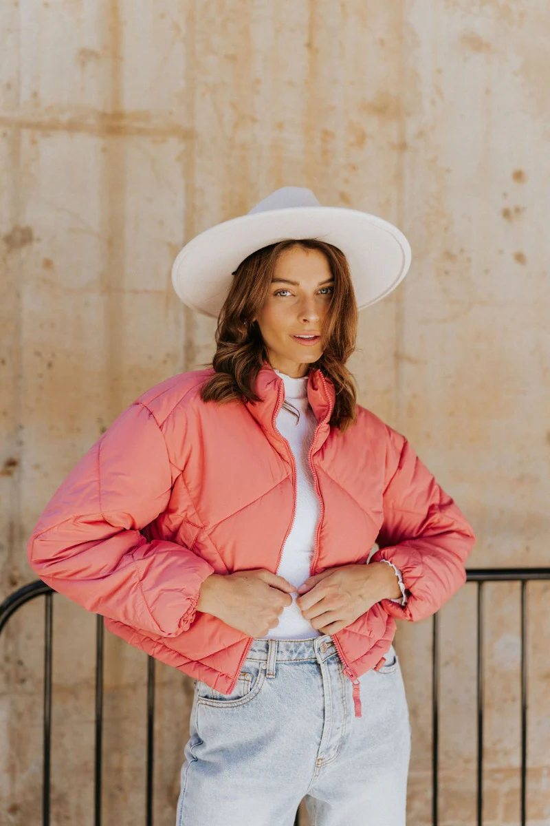 Aspen Puffer Jacket in Pink - Image 3