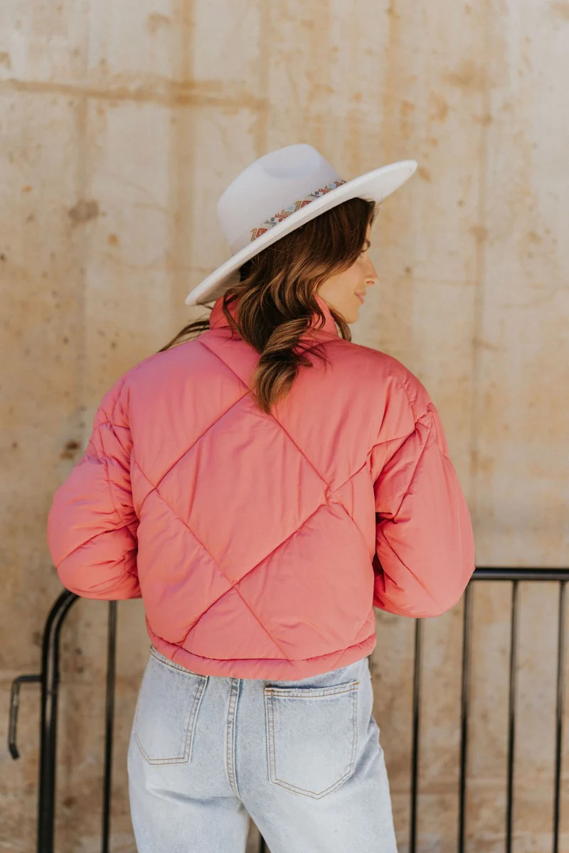Aspen Puffer Jacket in Pink - Image 4