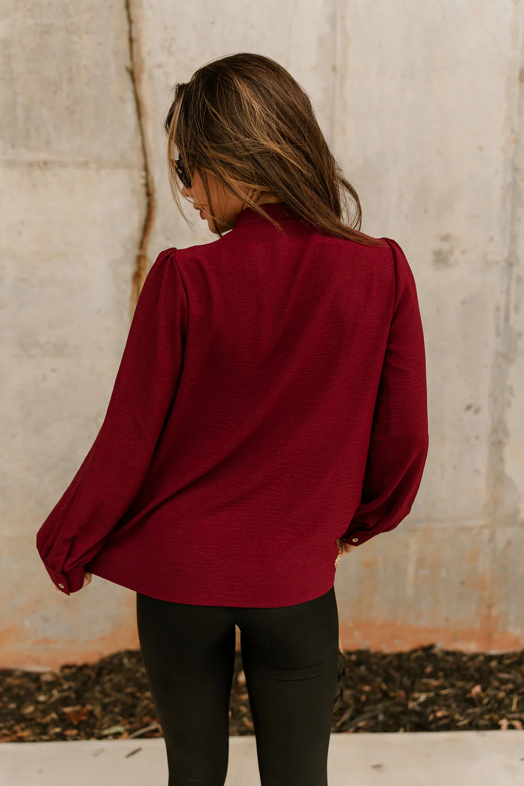 Norah Burgundy Long Sleeve Top - Image 5