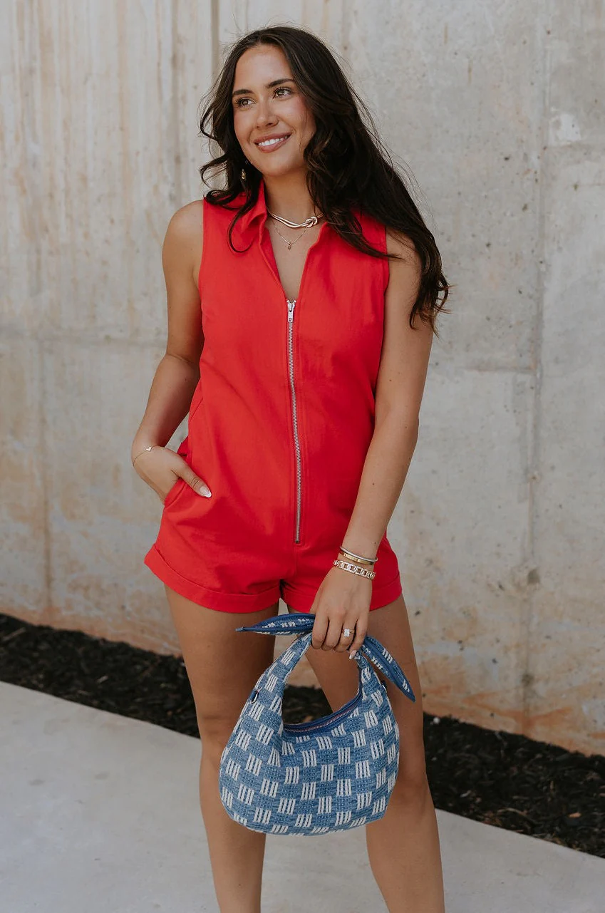 Athena Front Zip-Up Halter Romper - Image 10