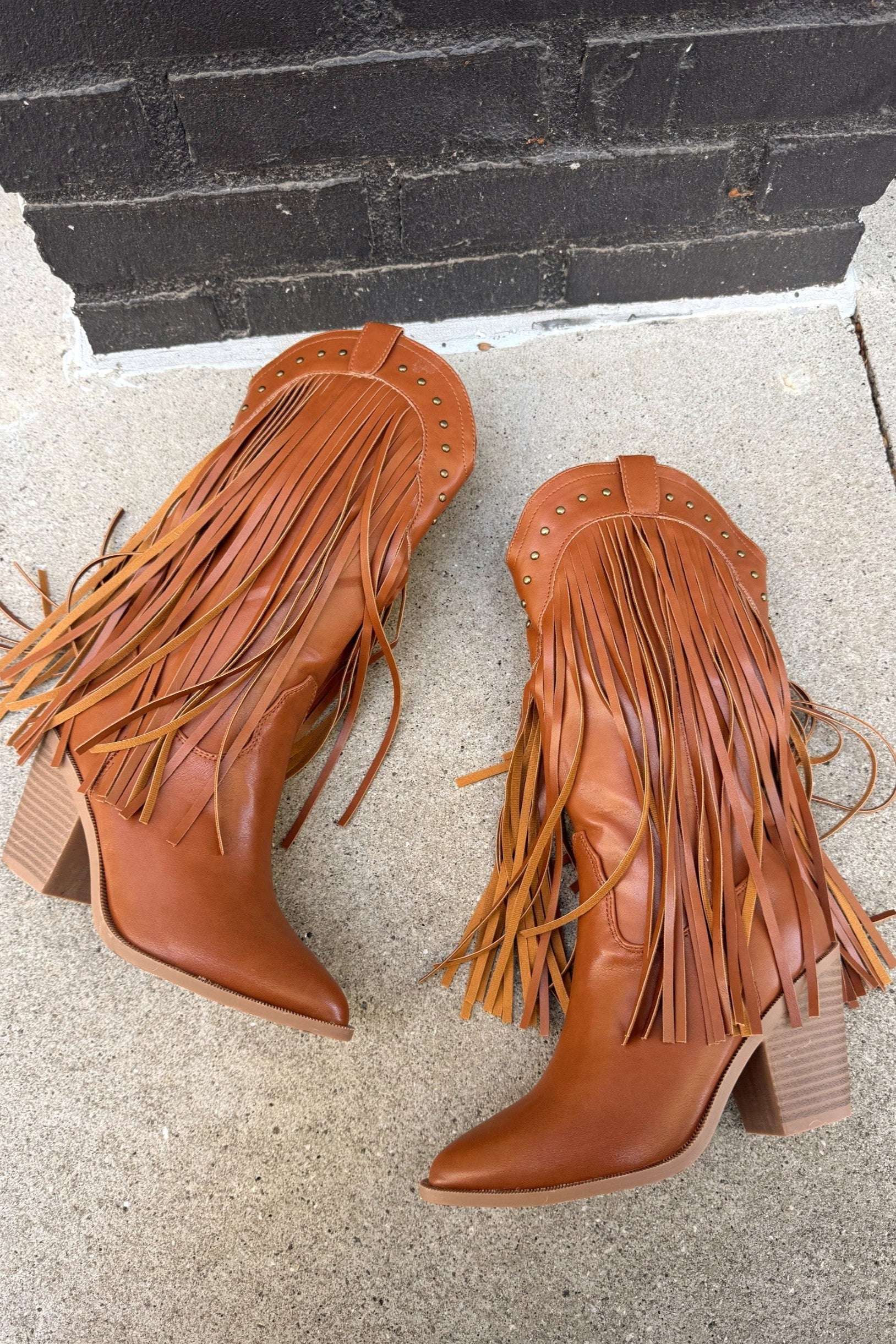 Aubrey Brown Fringe Western Tall Boot - Image 13