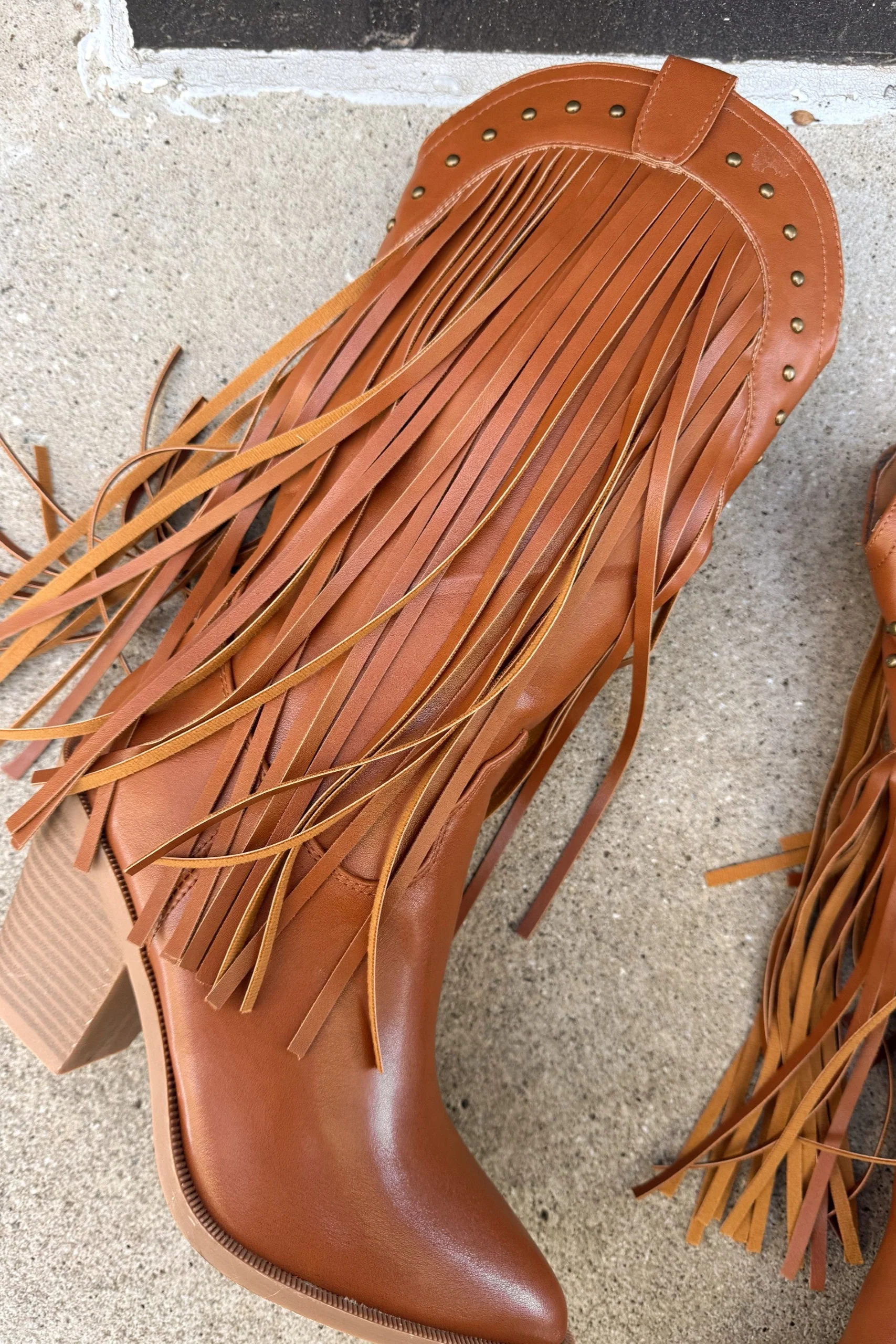 Aubrey Brown Fringe Western Tall Boot - Image 8