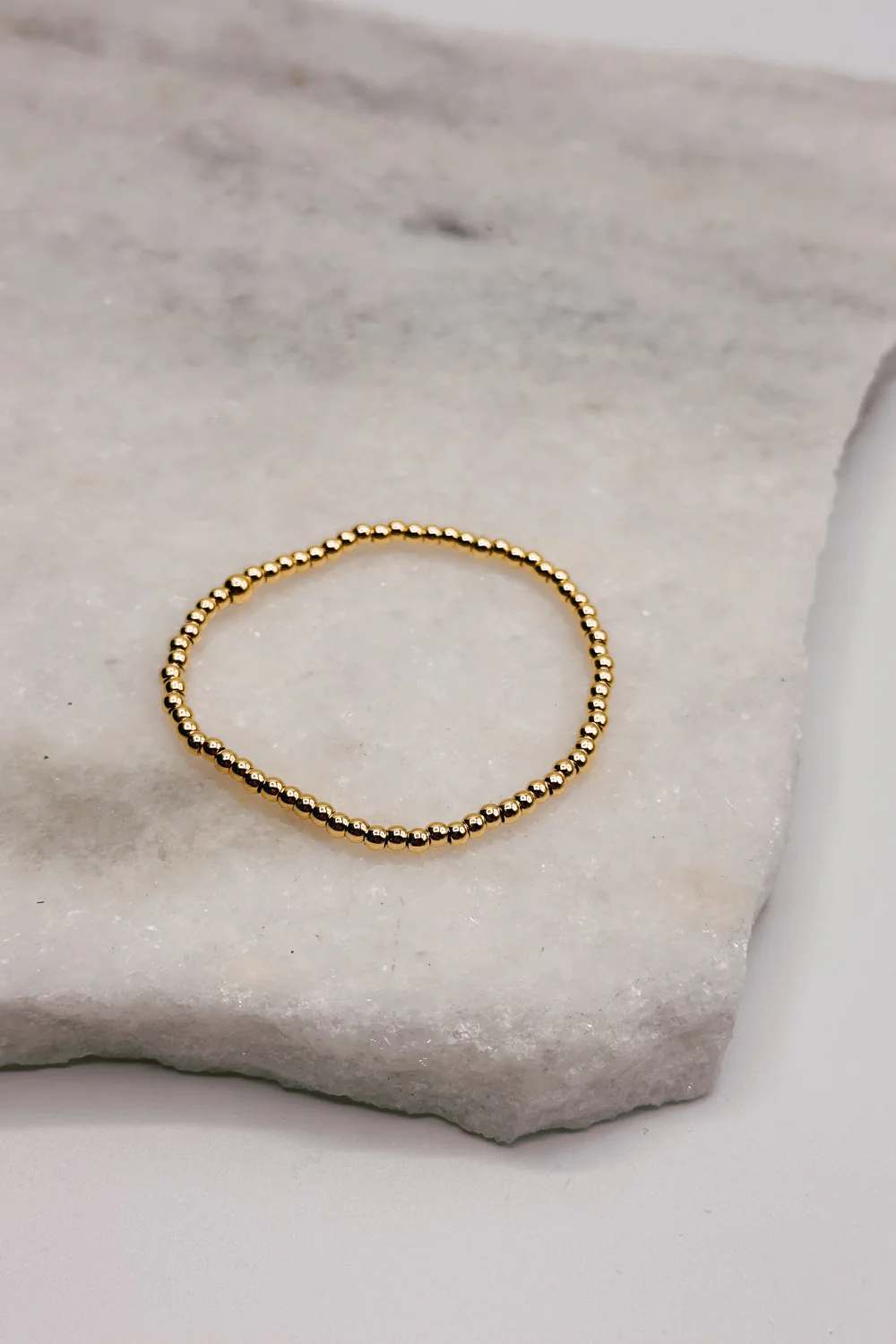 Aubrey Gold 4mm Beaded Water Resistant Bracelet - Image 2