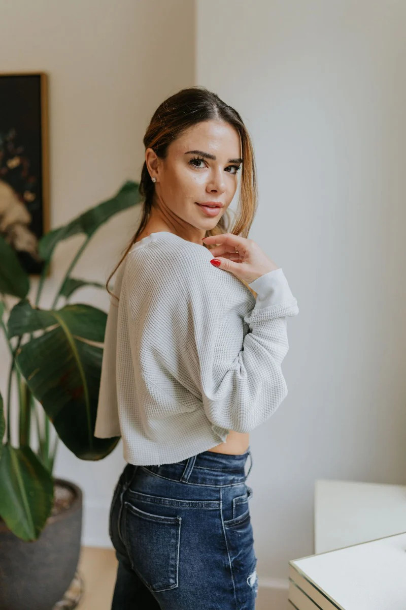 Aubrey Waffle Knit Top - Image 4
