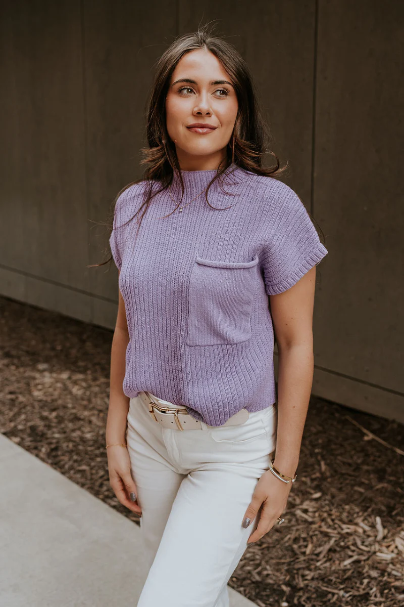 Aubrielle Lavender Sleeveless Sweater