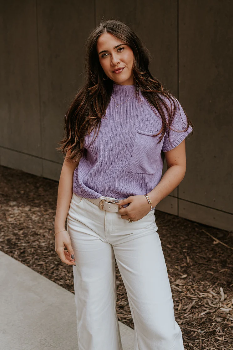 Aubrielle Lavender Sleeveless Sweater - Image 2