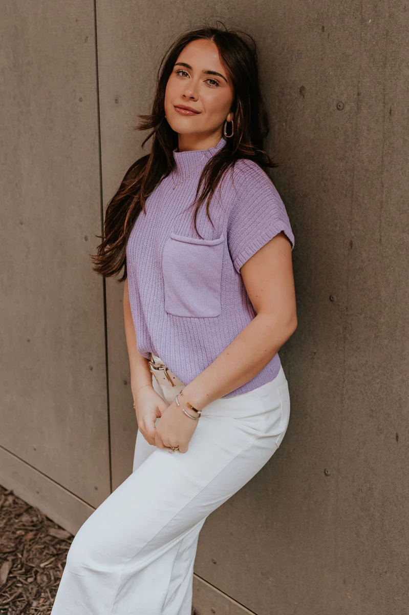 Aubrielle Lavender Sleeveless Sweater - Image 3