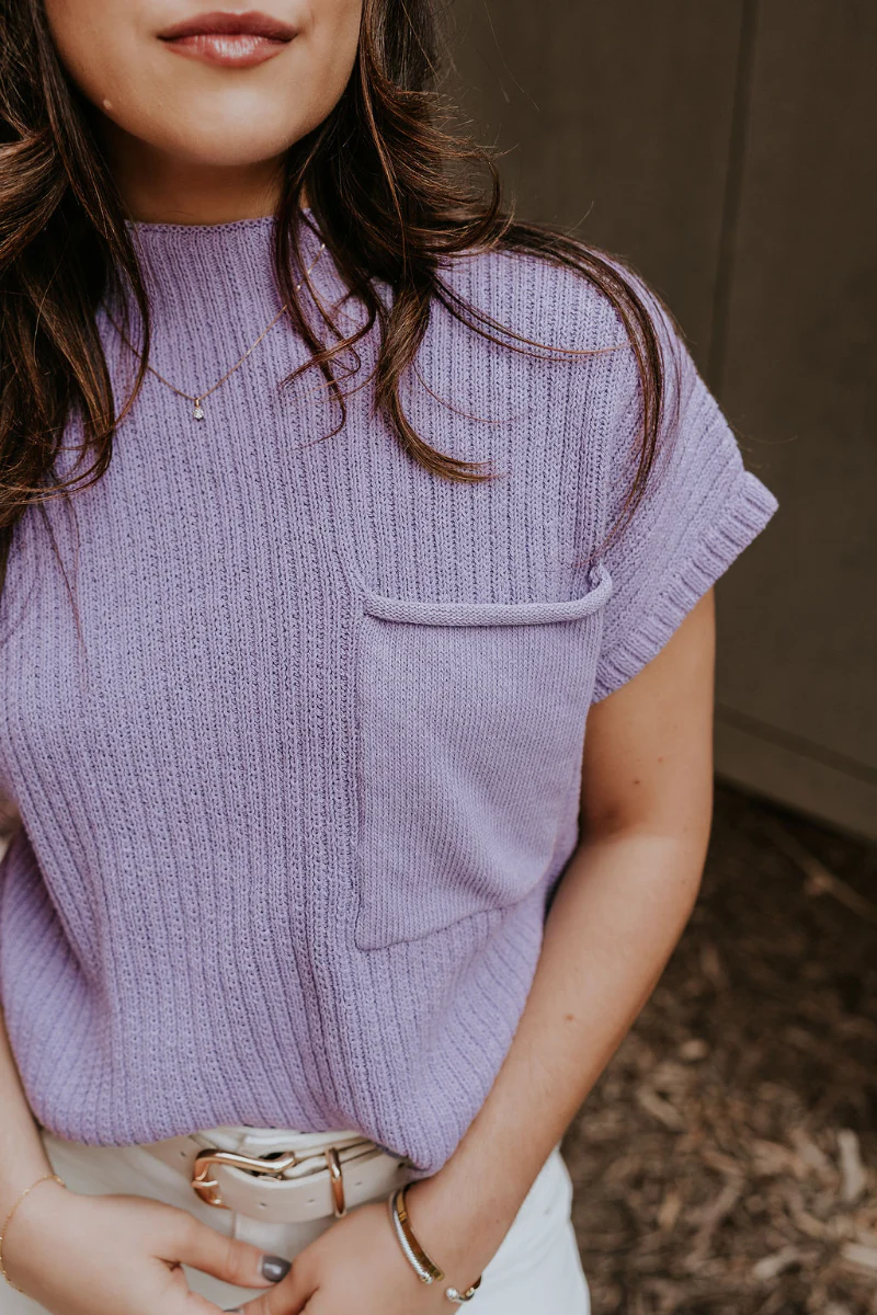 Aubrielle Lavender Sleeveless Sweater - Image 4