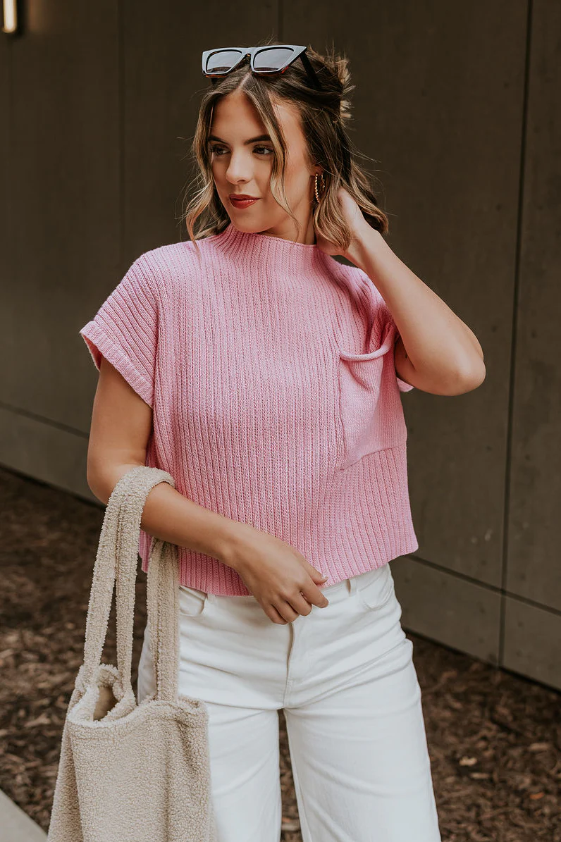 Aubrielle Pink Sleeveless Sweater - Image 3