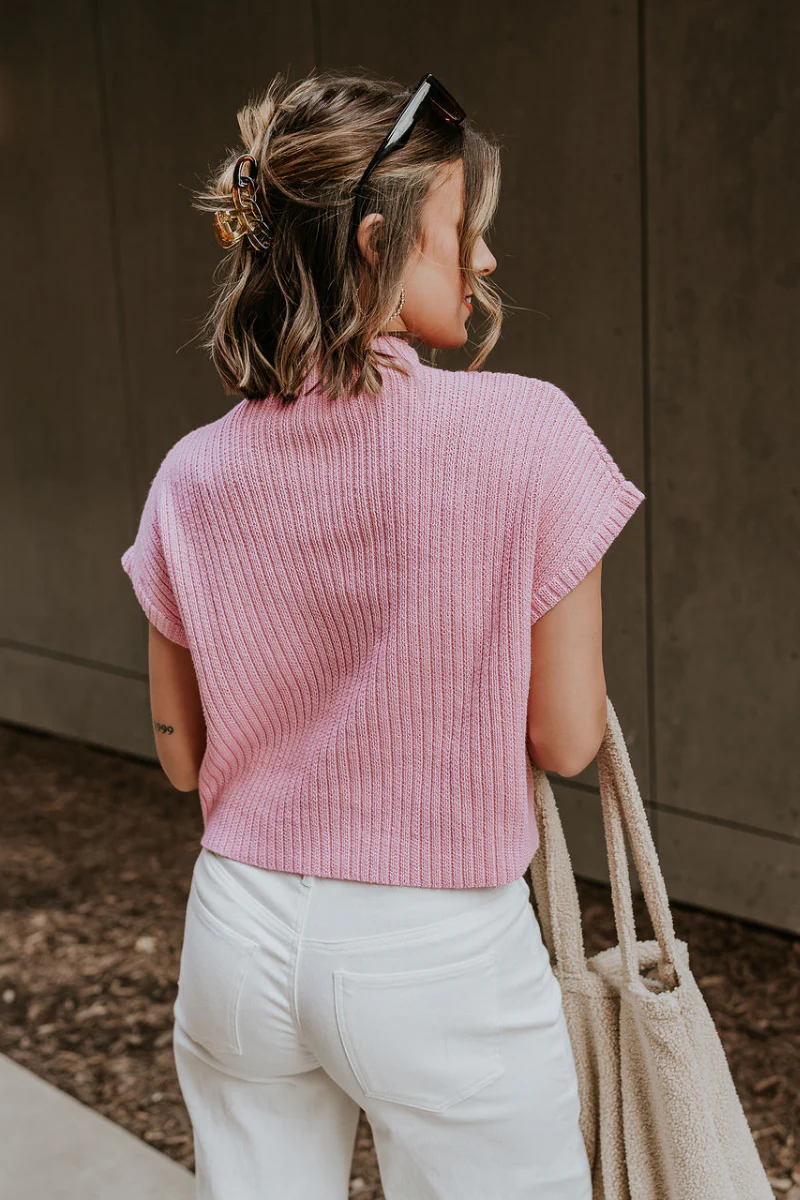 Aubrielle Pink Sleeveless Sweater - Image 7
