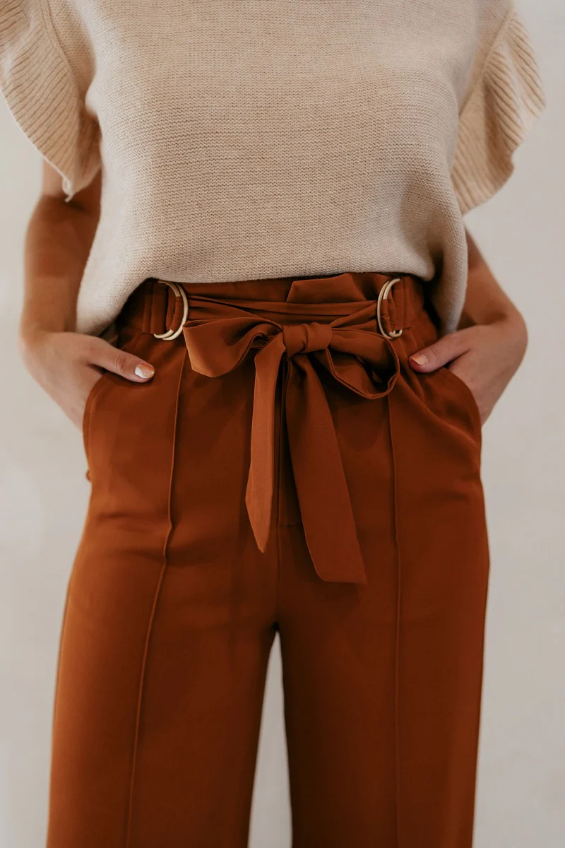 Audrey Rust Wide Leg Pants - Image 5