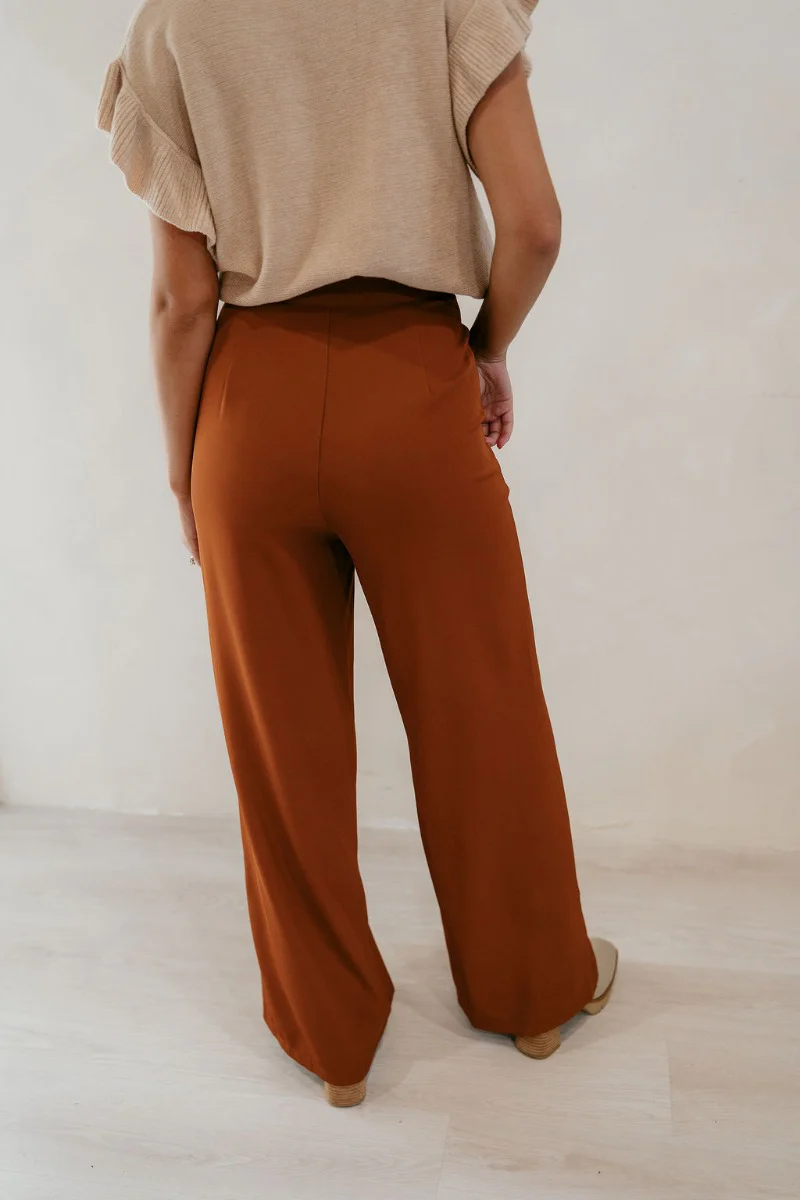 Audrey Rust Wide Leg Pants - Image 6