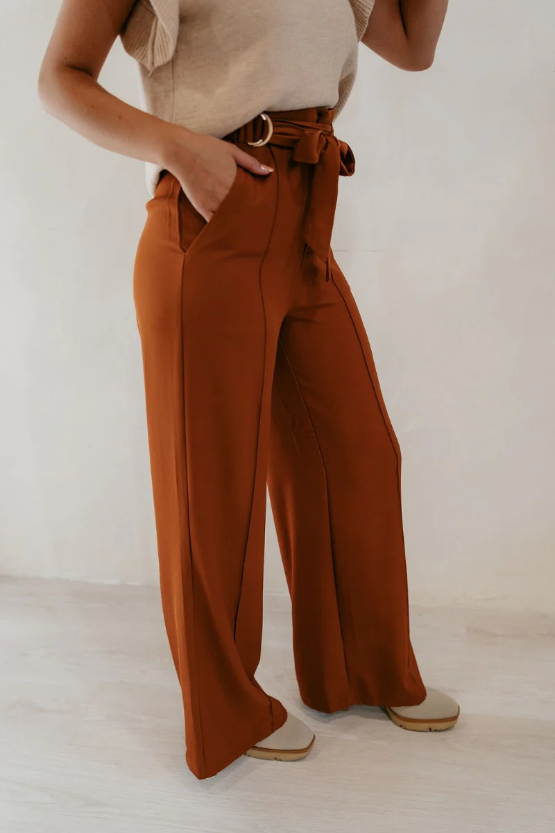 Audrey Rust Wide Leg Pants - Image 7