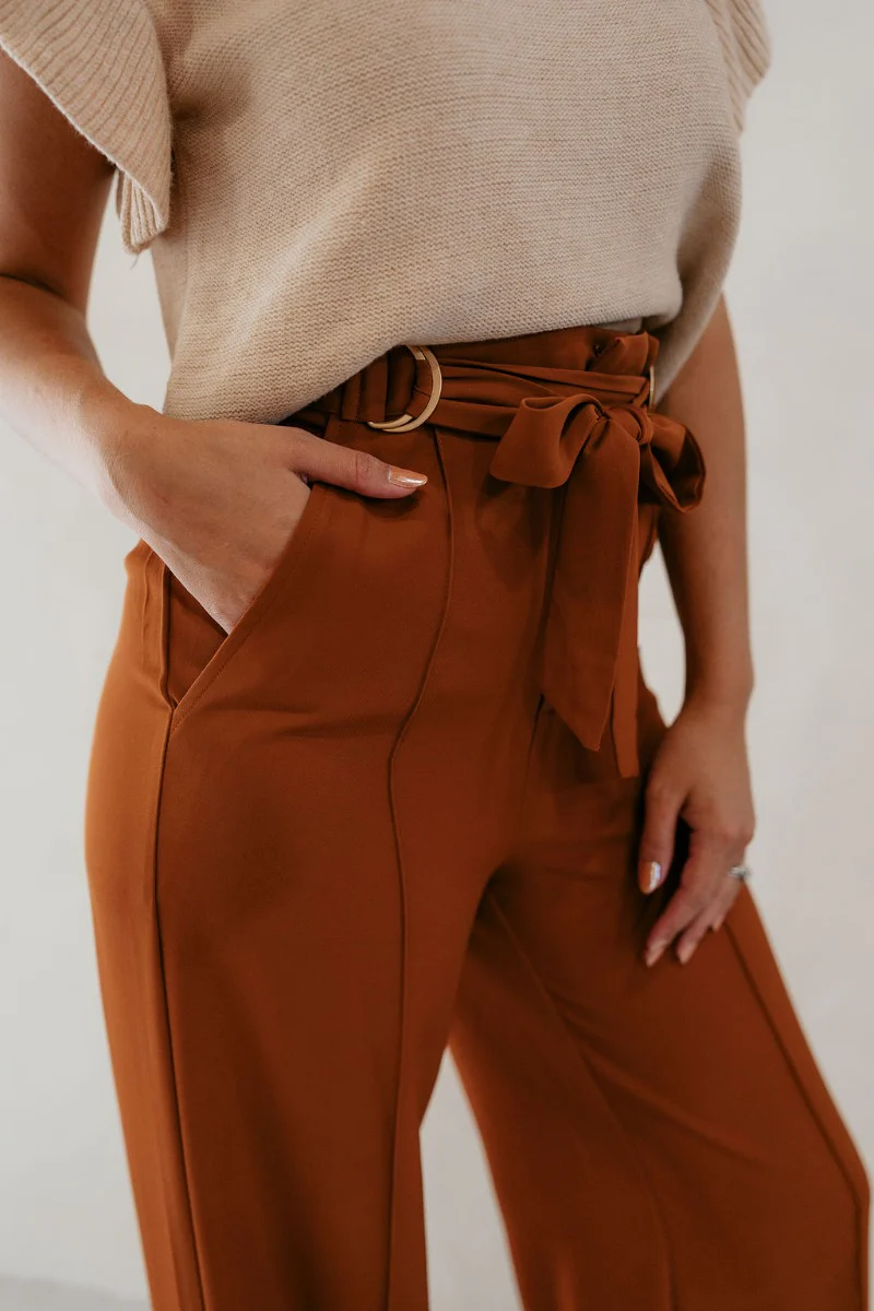 Audrey Rust Wide Leg Pants - Image 8