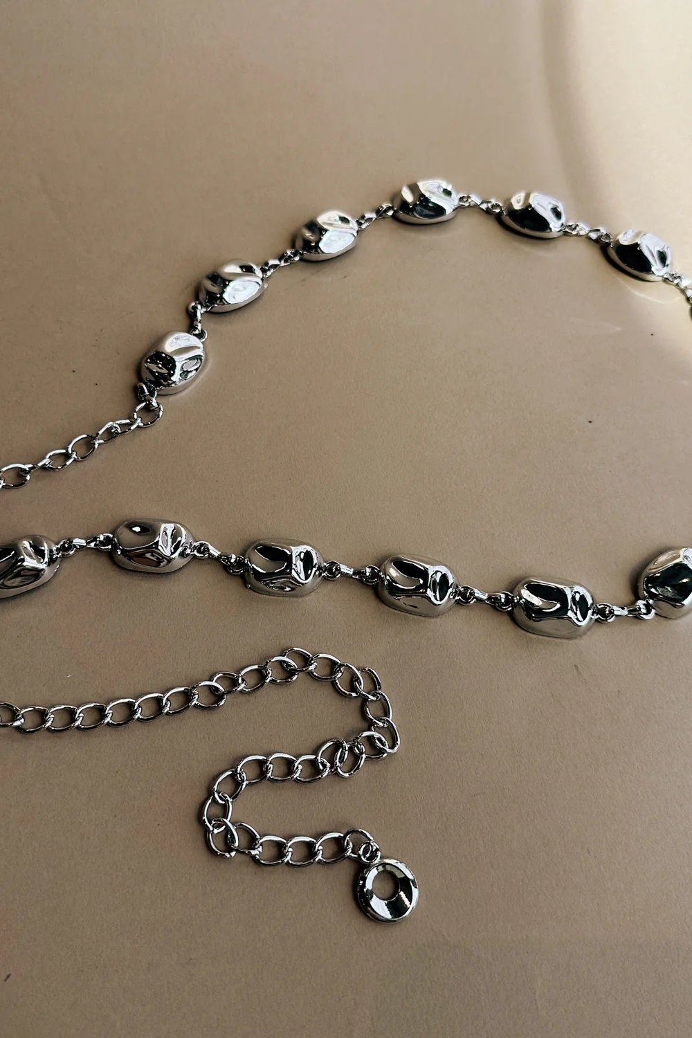 Aurelia Silver Hammered Chain Link Belt