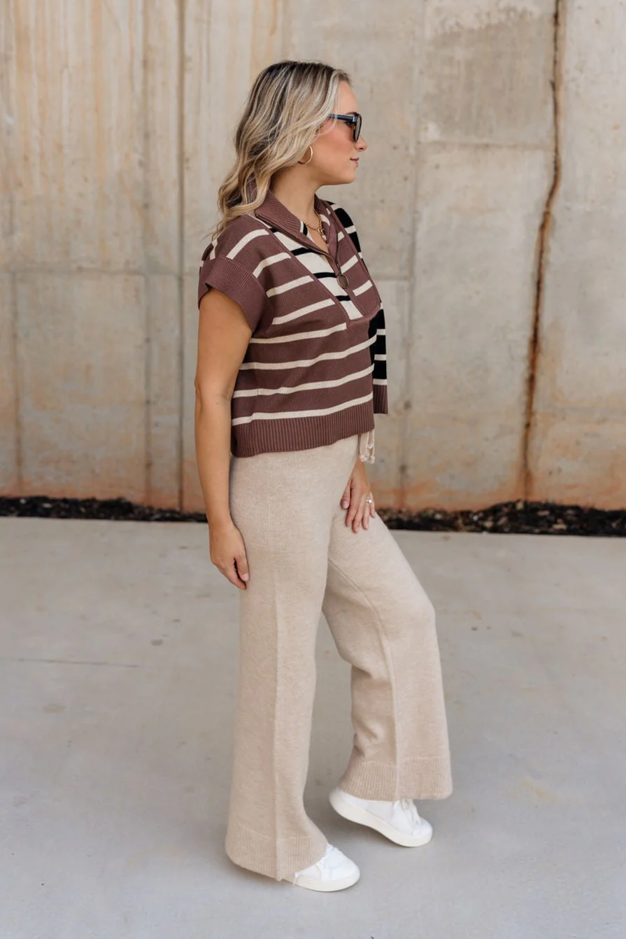 Aurora Beige Knit Pants - Image 4