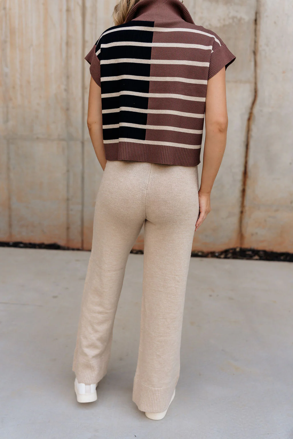 Aurora Beige Knit Pants - Image 5