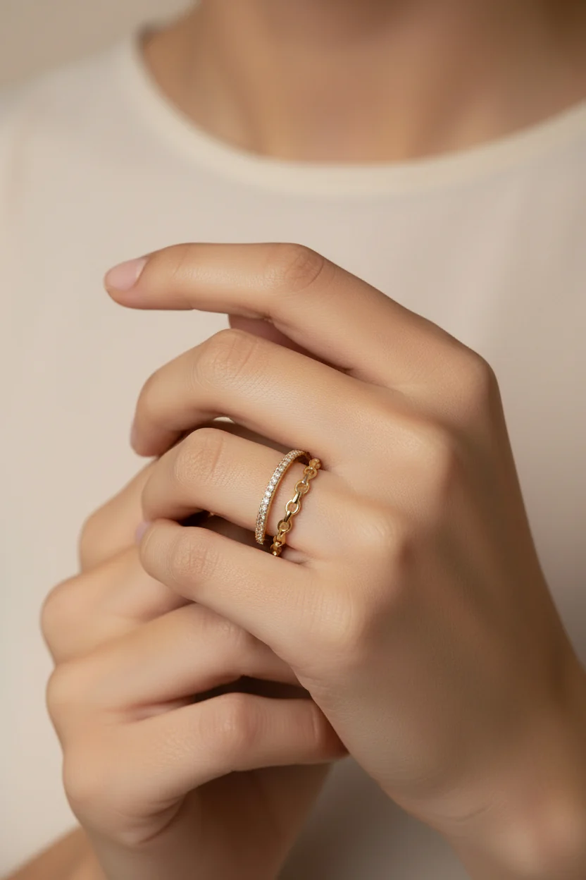 Aurora Gold & Rhinestone Ring
