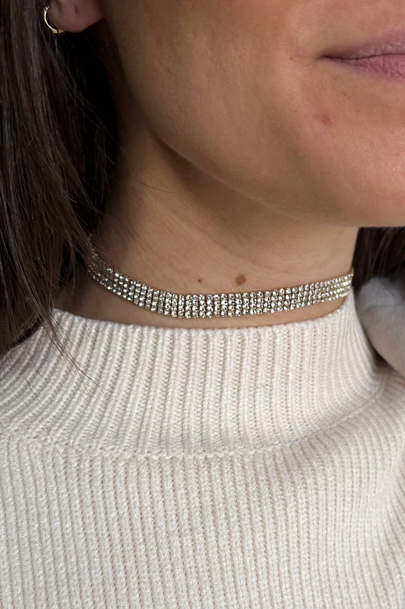 Aurora Rhinestone Chocker Necklace