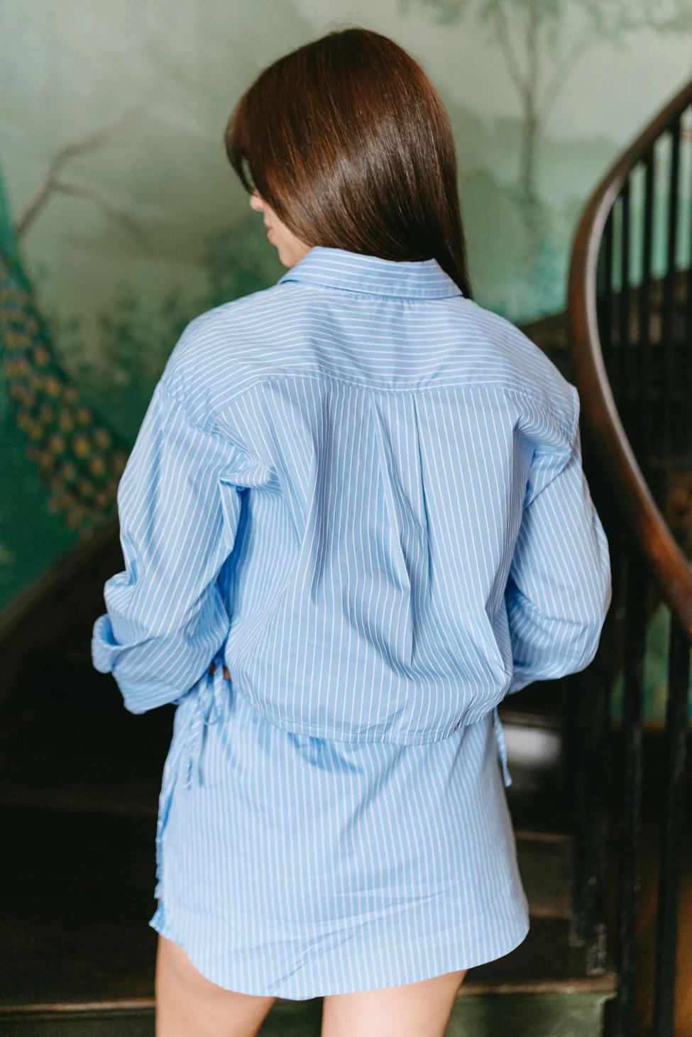 Ava Blue Stripe Button-Up Top - Image 5
