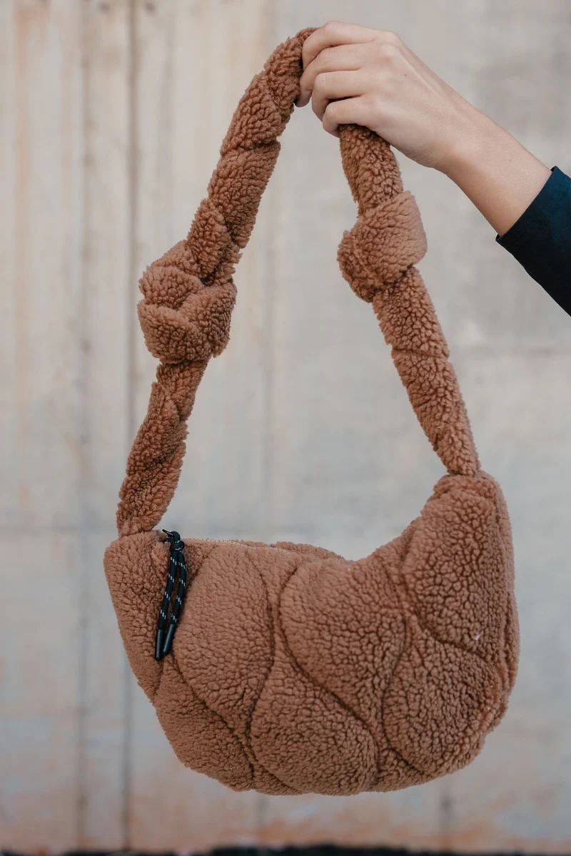 Ava Brown Sherpa Tote - Image 3