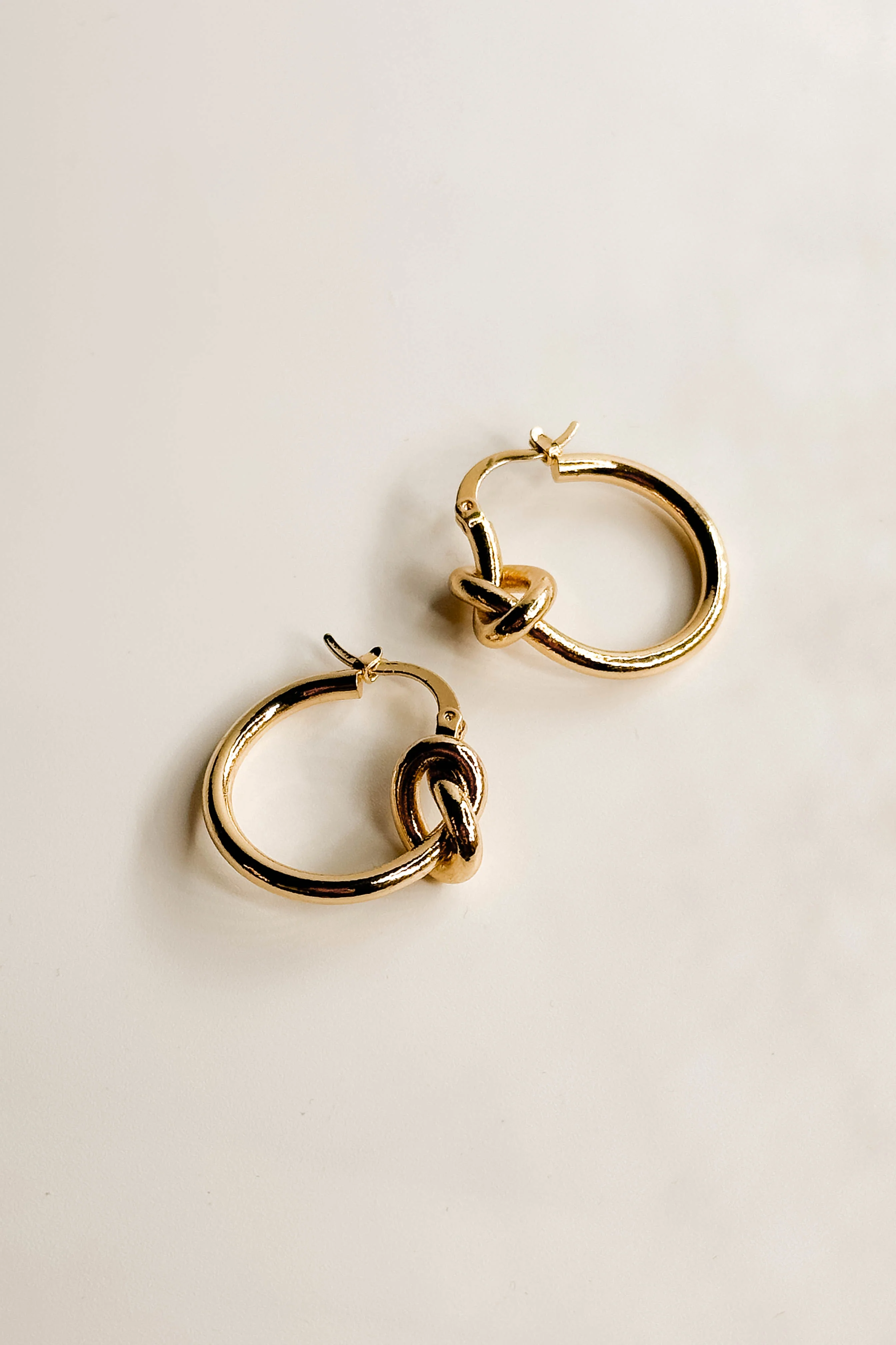 Ava Gold Knot Hoop Earrings - Image 3