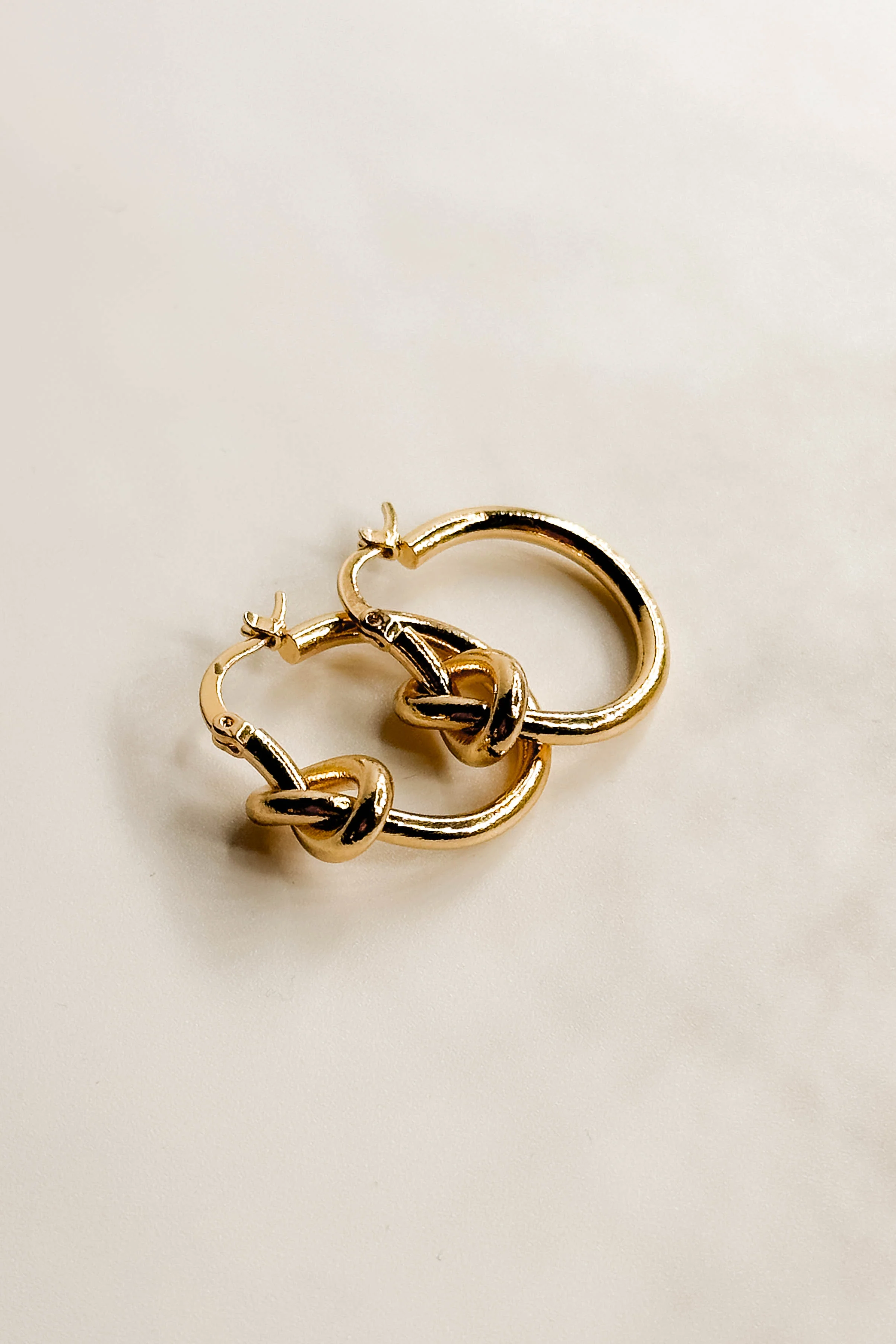 Ava Gold Knot Hoop Earrings - Image 5