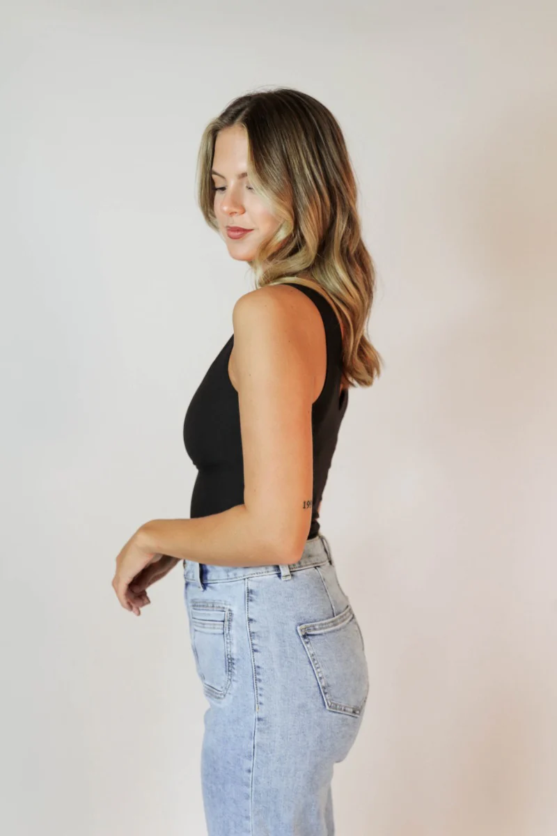 Avery Black Sleeveless Bodysuit - Image 3