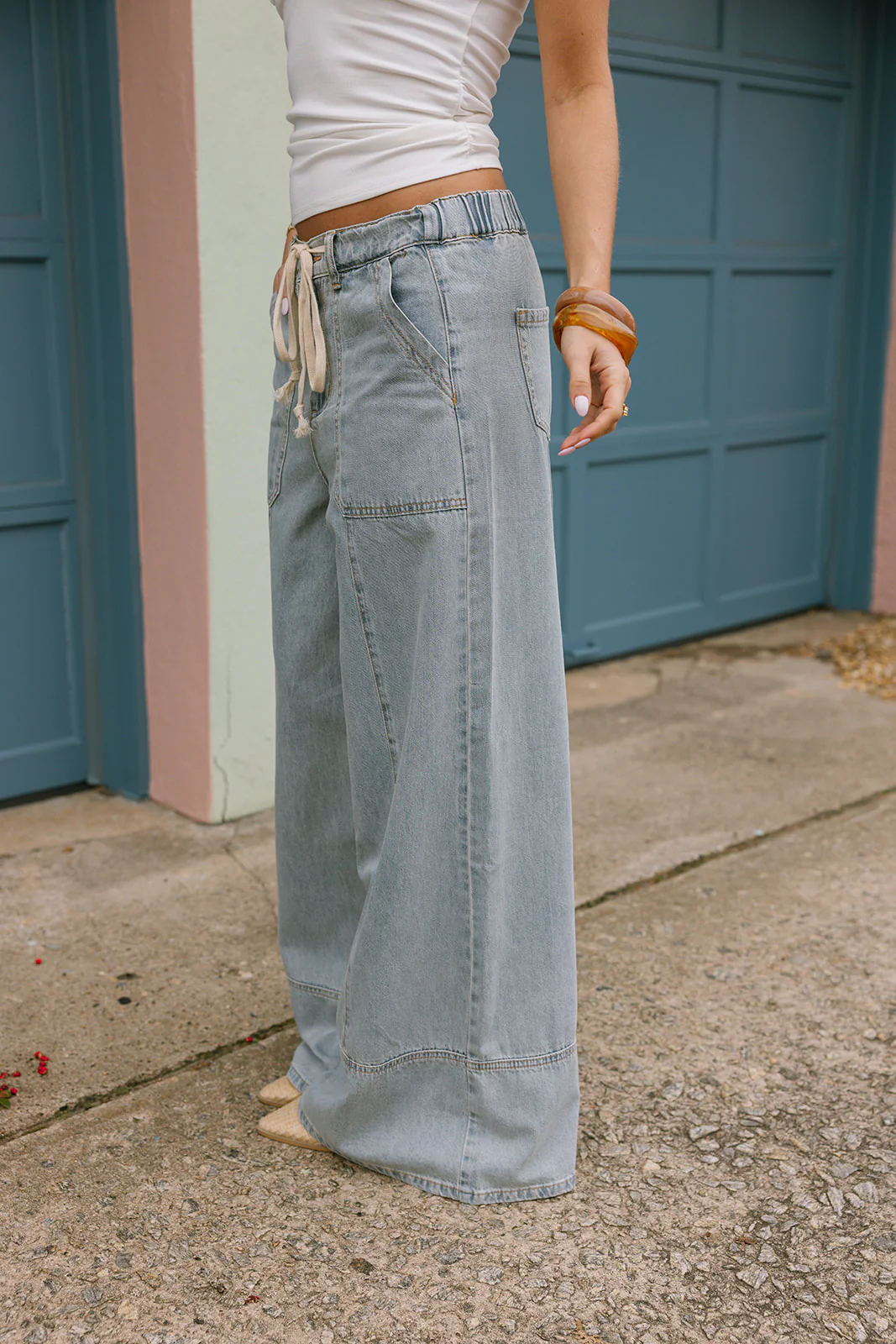 Avery Light Denim Baggy Wide Leg Pants - Image 7