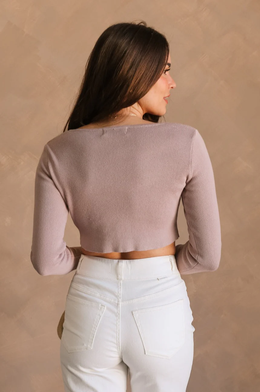 Avery Lilac Button-Up Cropped Cardigan - Image 6