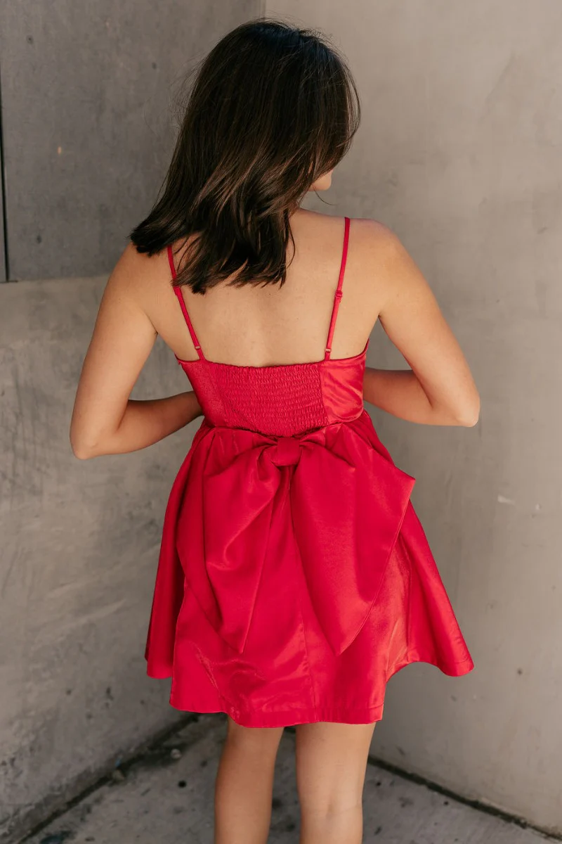 Avery Red Bow Mini Dress