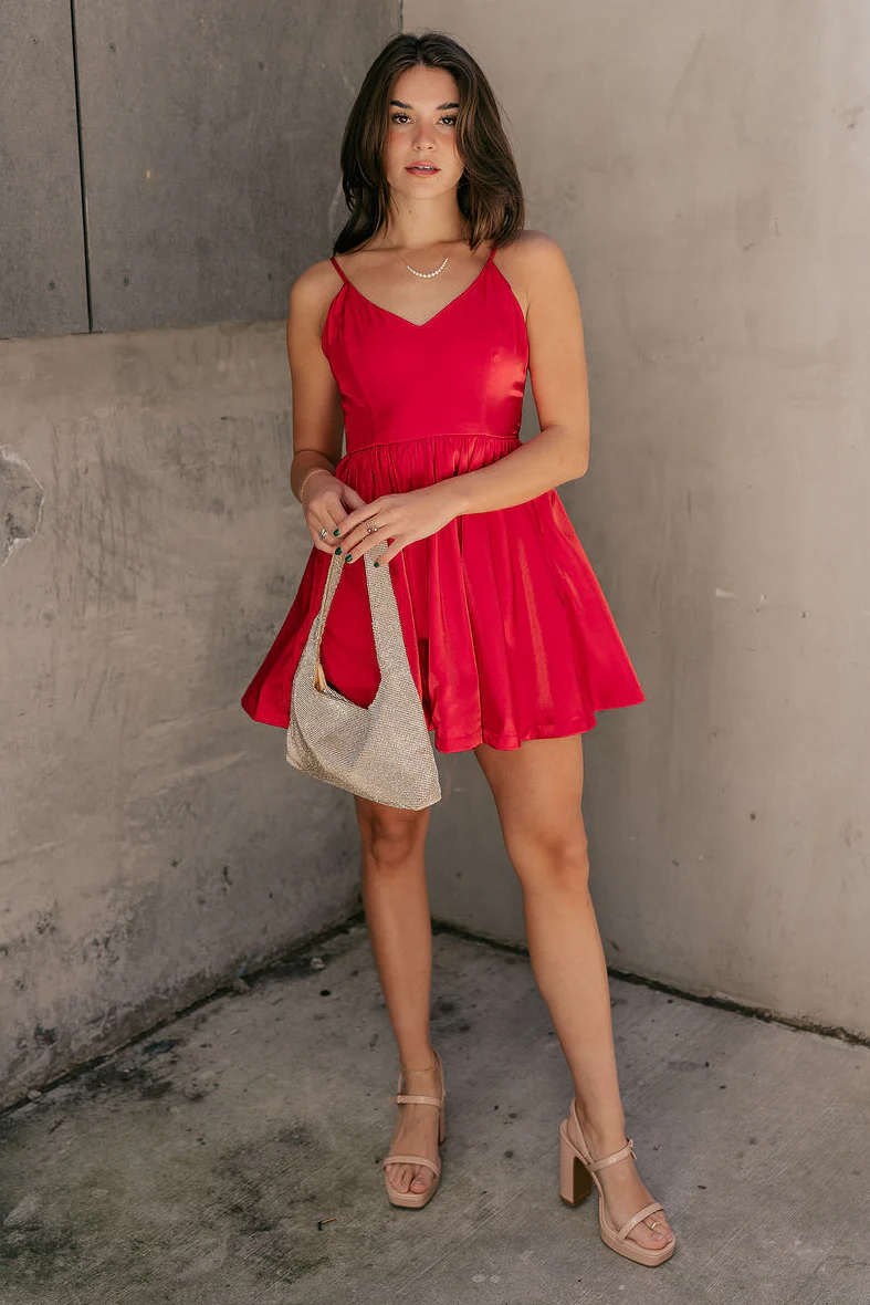 Avery Red Bow Mini Dress - Image 2