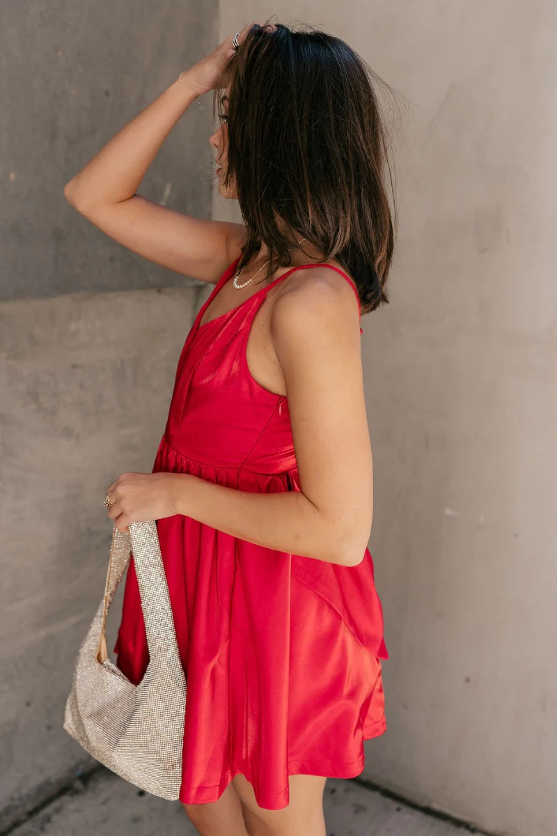 Avery Red Bow Mini Dress - Image 7