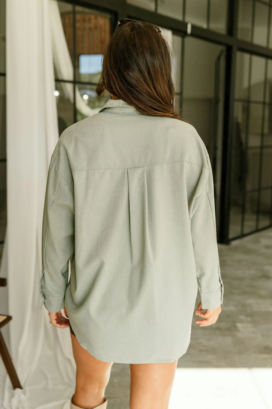 Avery Sage Button-Up Long Sleeve Top - Image 4